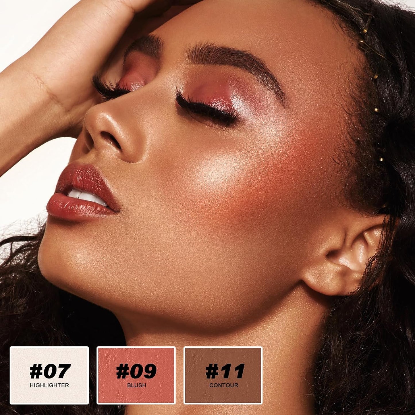 3 Colors Cream Contour Stick, Shades with Highlighter Stick,Blush Stick and Bronzer Contour Stick for Sculpt the Cheeks,Long Lasting,Waterproof,Matte & Dewy Finish for Women (FAIR(7+9+11))