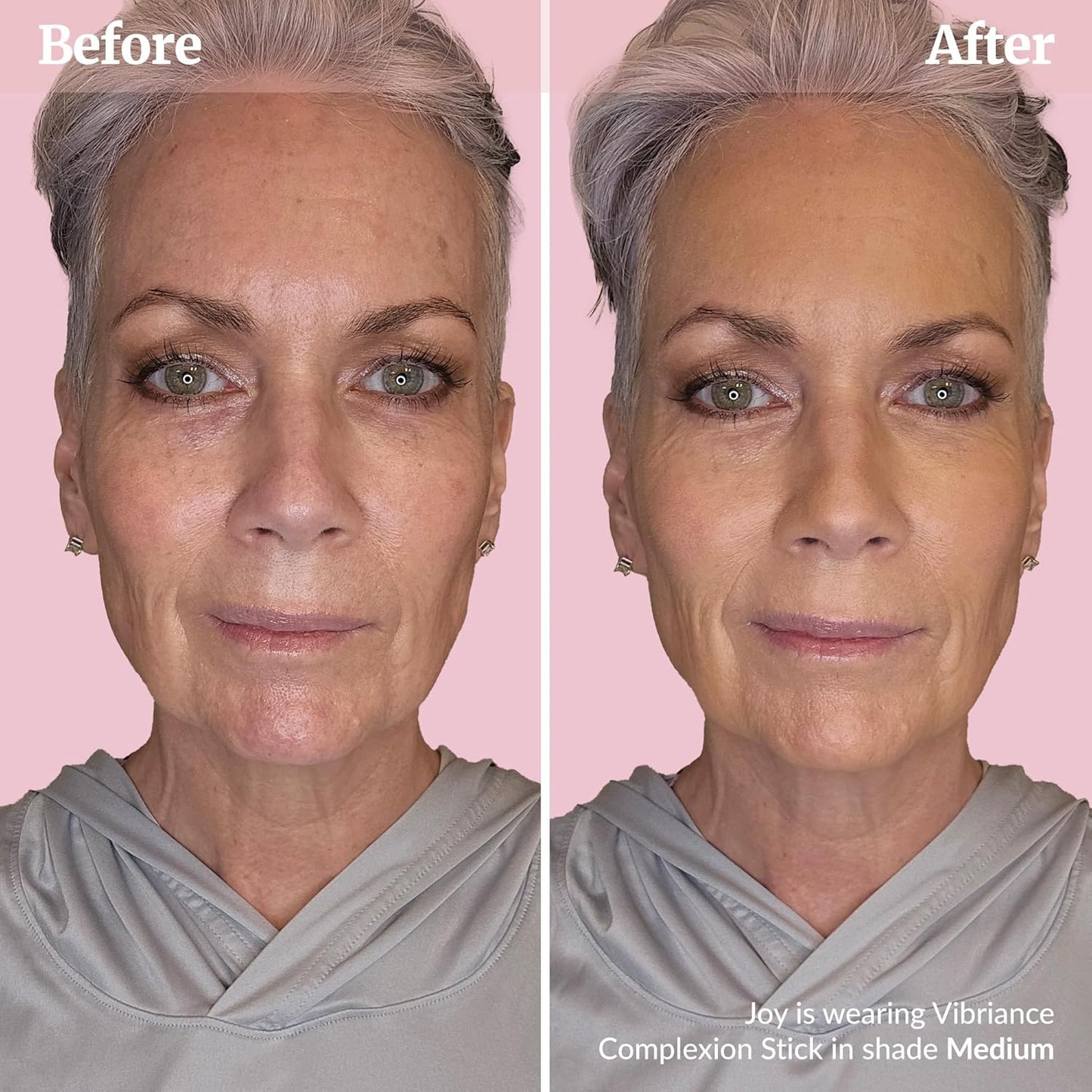 Vibriance Complexion Sticks - Foundation for Mature Skin - Sheer, Buildable Coverage Face Makeup Foundation for Older Women - 3-in-1 Base, Contour, Concealer - Medium