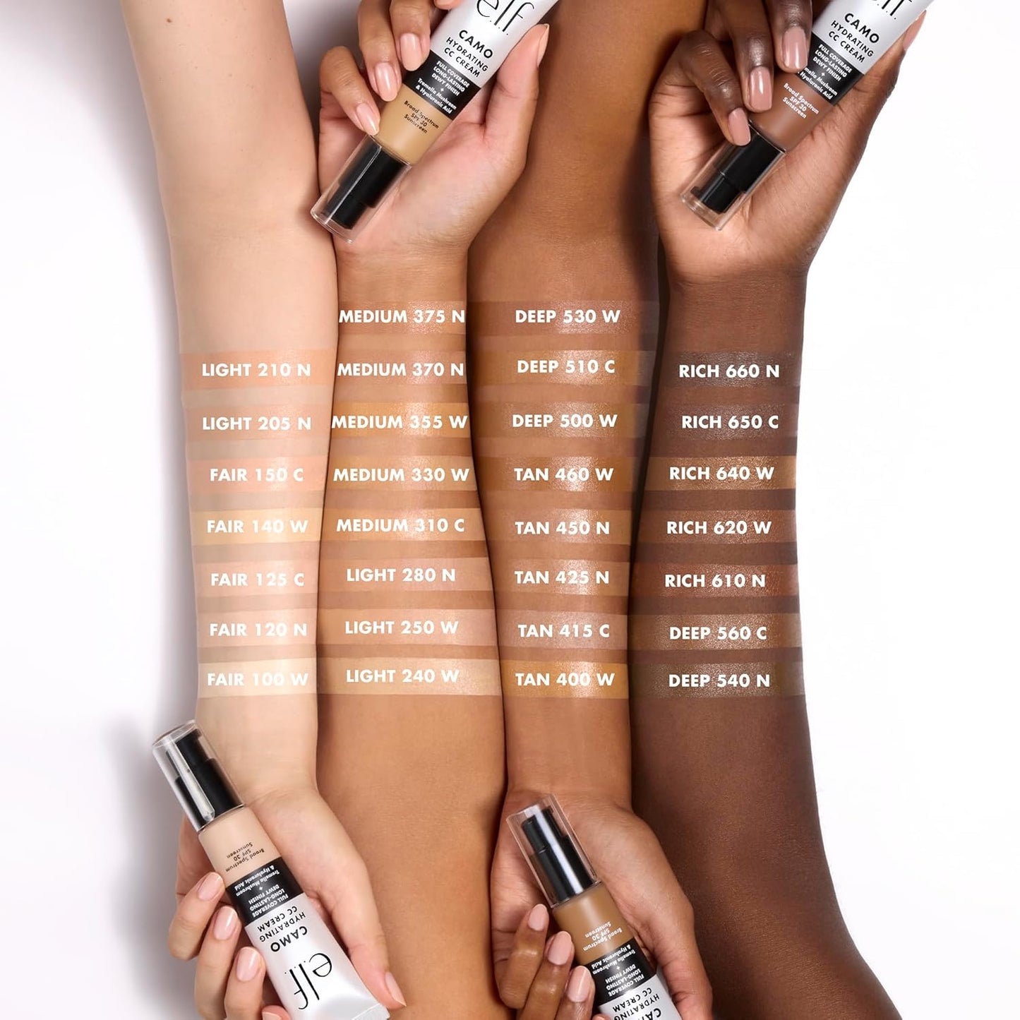 e.l.f. Hydrating Camo CC Cream, SPF 30, Color Correcting Full Coverage Foundation For A Dewy Finish, Vegan & Cruelty-Free, Fair 100 W