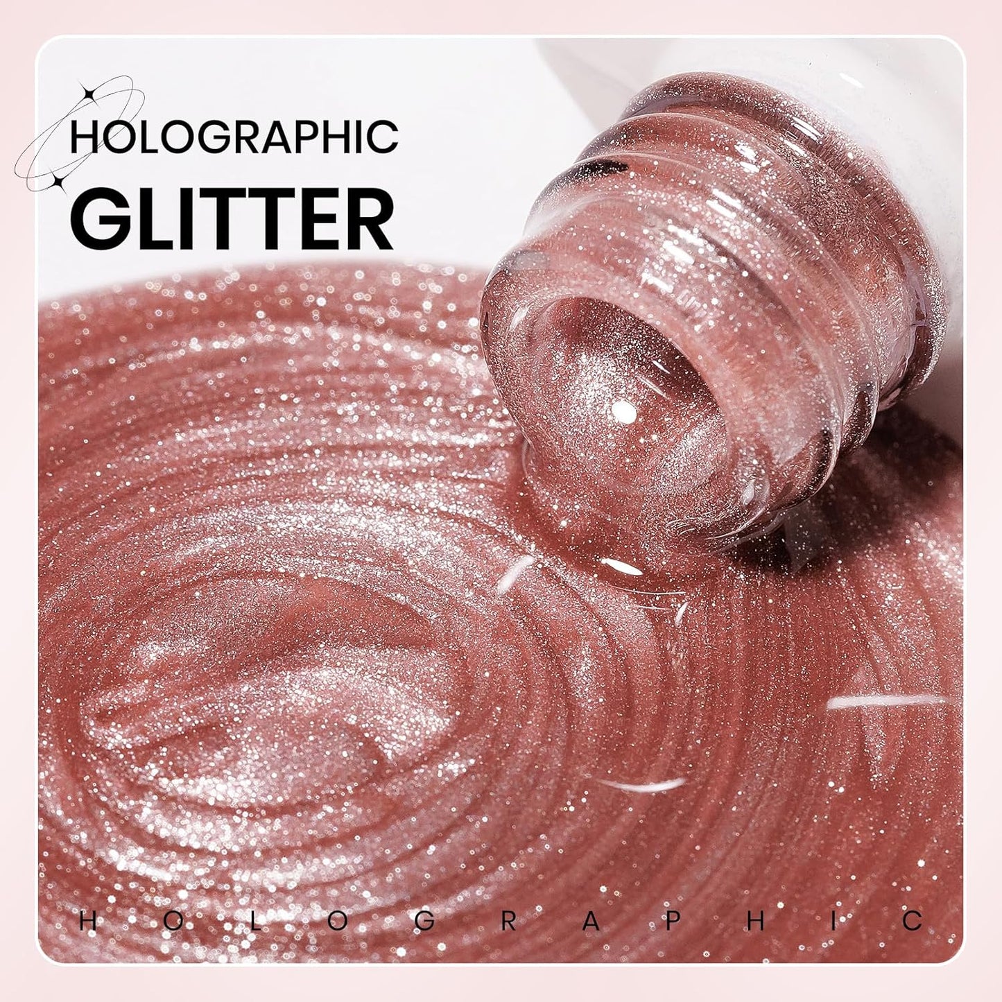 Pink Cat Eye Gel Nail Polish, 15ML Magnetic Crystal Holographic Cateye Gel Polish Glitter Shimmer Reflective Nail Polish Gel with Magnet Soak Off Salon DIY at Home