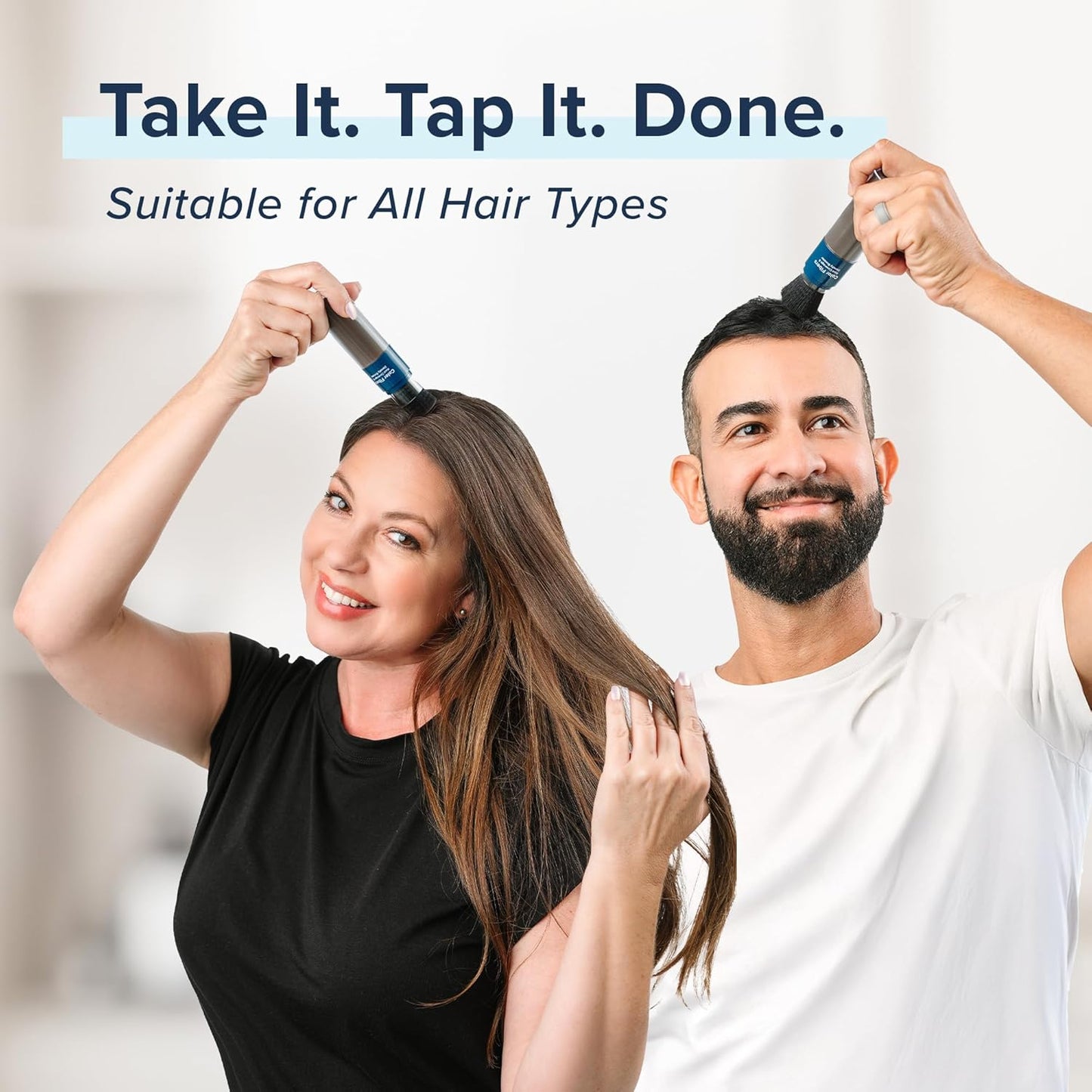 TRUHAIR Color Fibers Root Coverage & Density Booster | Quick-Apply Touch Up Hair Color | Natural Matching, Gray Hair Cover Up - 11 Colors Available (Black)