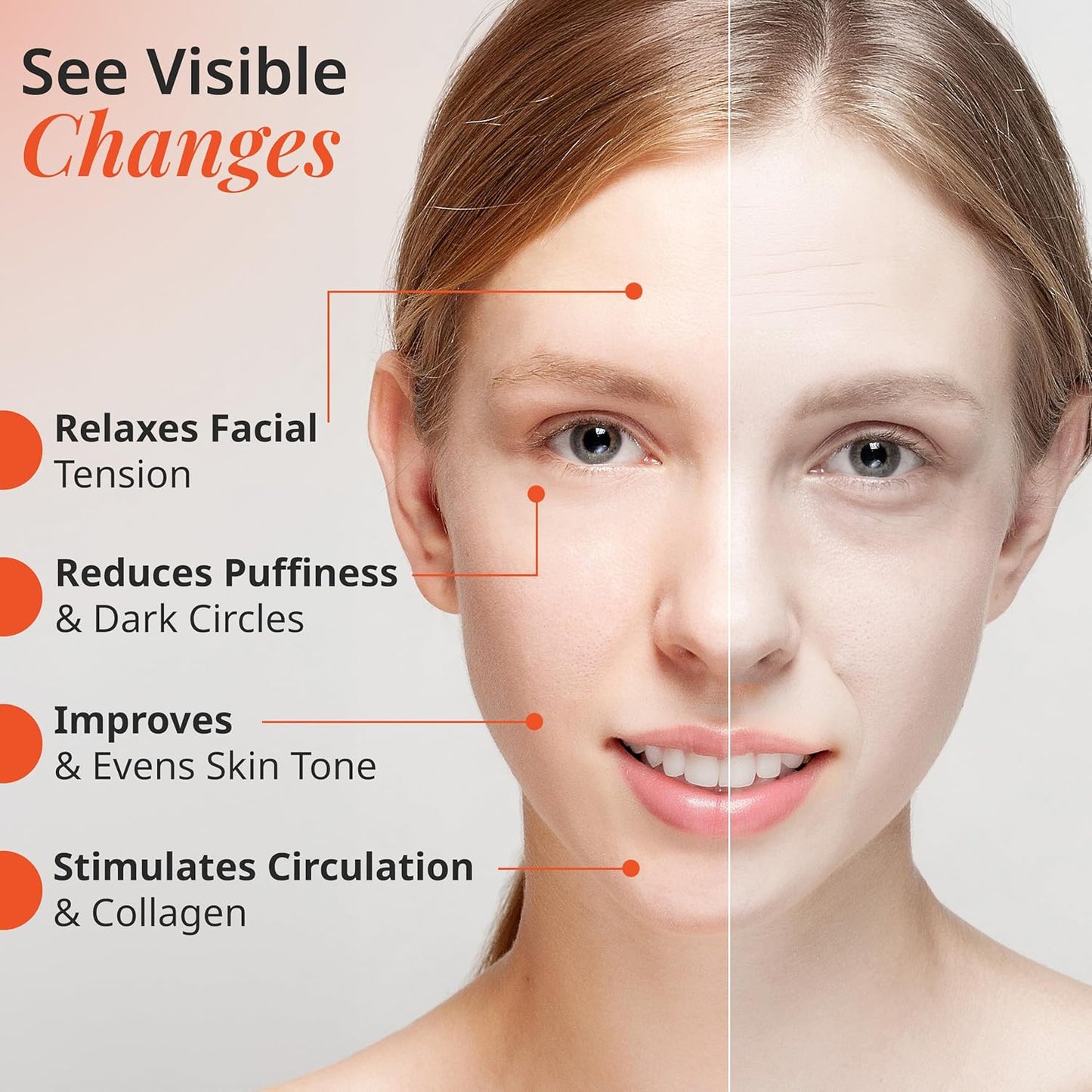 Vanity Planet Mila Contour & Define LED Facial Roller - 3-in-1 Skin Massager with Cooling, Sonic Vibration & Red Light - Ergonomic Anti-Aging Face Tool for Firming & Relaxation