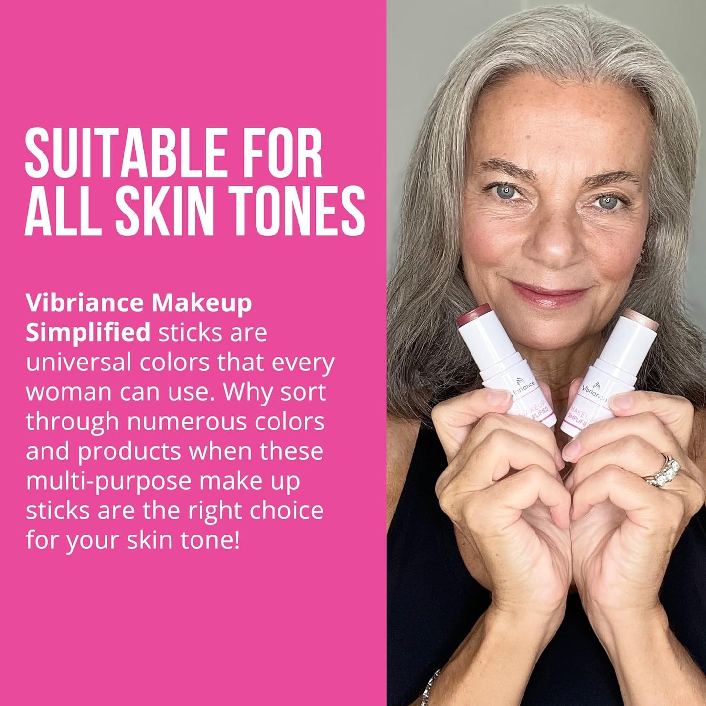 Vibriance Makeup Simplified Radiance Stick | USA Made, All in 1 Makeup Blush Cream, Lipstick & Contour Cream - Cheek Tint Cream Blush Stick for Mature Skin, Universal Make Up Blush for All Skin Tones