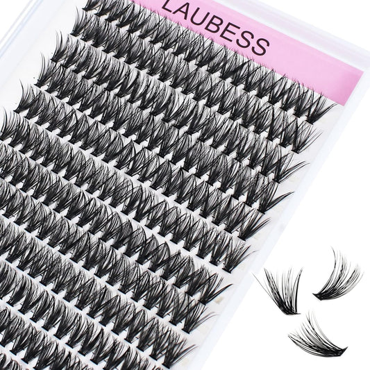 Eyelash Clusters LAUBESS Lash Clusters Individual Lashes Cluster Eyelash Extensions DIY at Home Waterproof Cluster Lashes DIY at Home (40D-D-15)