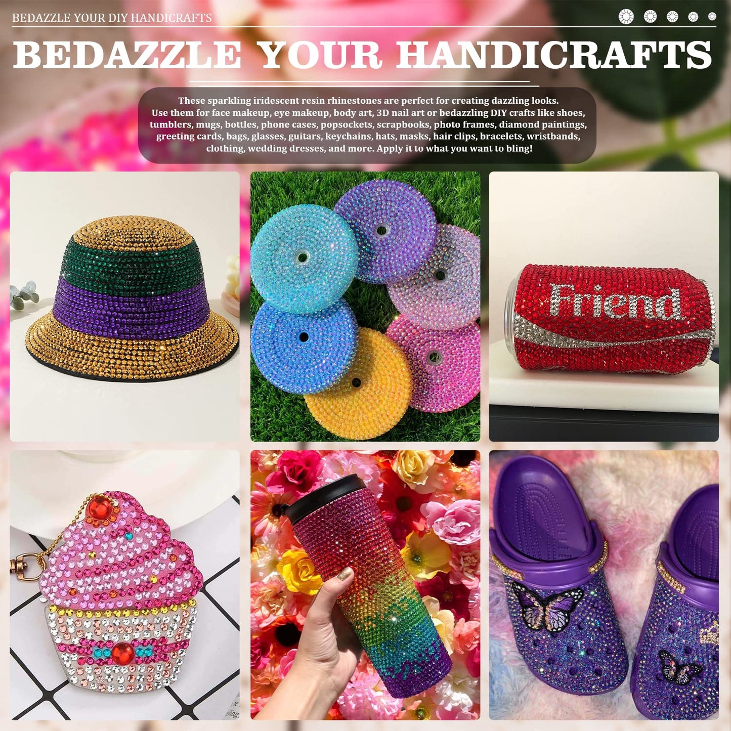 7000PCS Resin Rhinestones with Tweezers for Crafting, 2/3/4/5/6mm Flatback Jelly Rhinestones, 4 Box Sky Blue AB Non Hotfix Crystal Gems for DIY Crafts Mugs Tumblers Clothes Makeup Nail