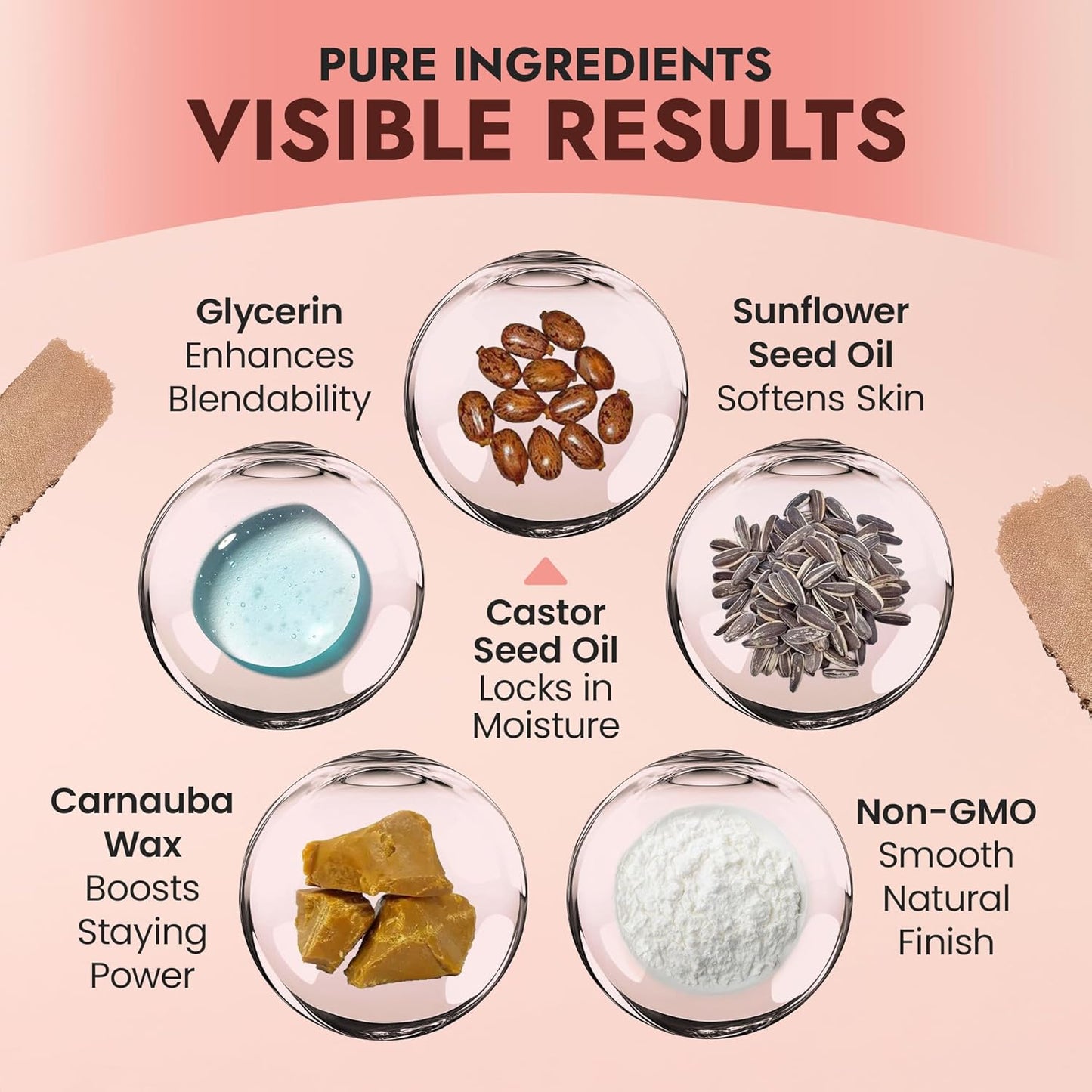 Organic Blush Tube, Brandy - 100% Natural Vegan Cream Blush Sticks, Multi-Use Bronzer, & Highlighter for Lips, Cheeks & Eyes, Buildable Shimmer, Gluten-Free, Paraben-Free, Made in USA