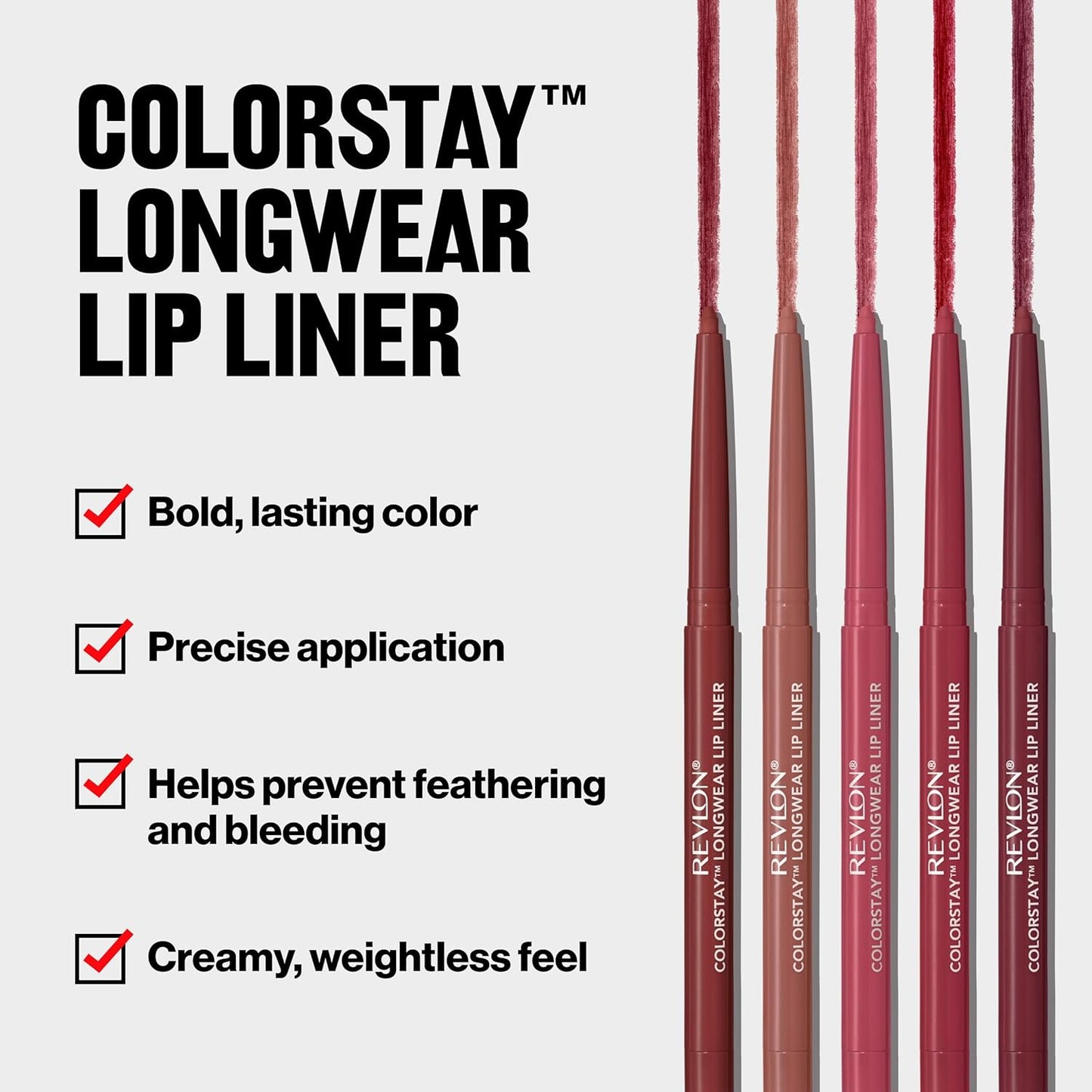 Revlon Colorstay Lip Liner Makeup with Built-in-Sharpener, Longwear Rich Colors, Smooth Application, 685 Natural, 0.01 oz