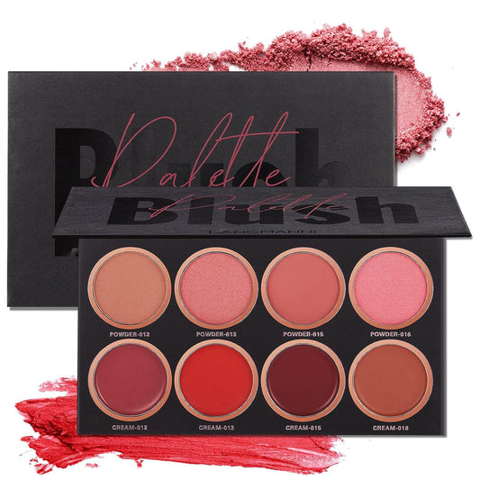 8 Colors Blush Palette,Vegan, Cruelty Free & Hypoallergenic,Women Facial Makeup Plate,Skin Tone Enhancing-Meiyugo