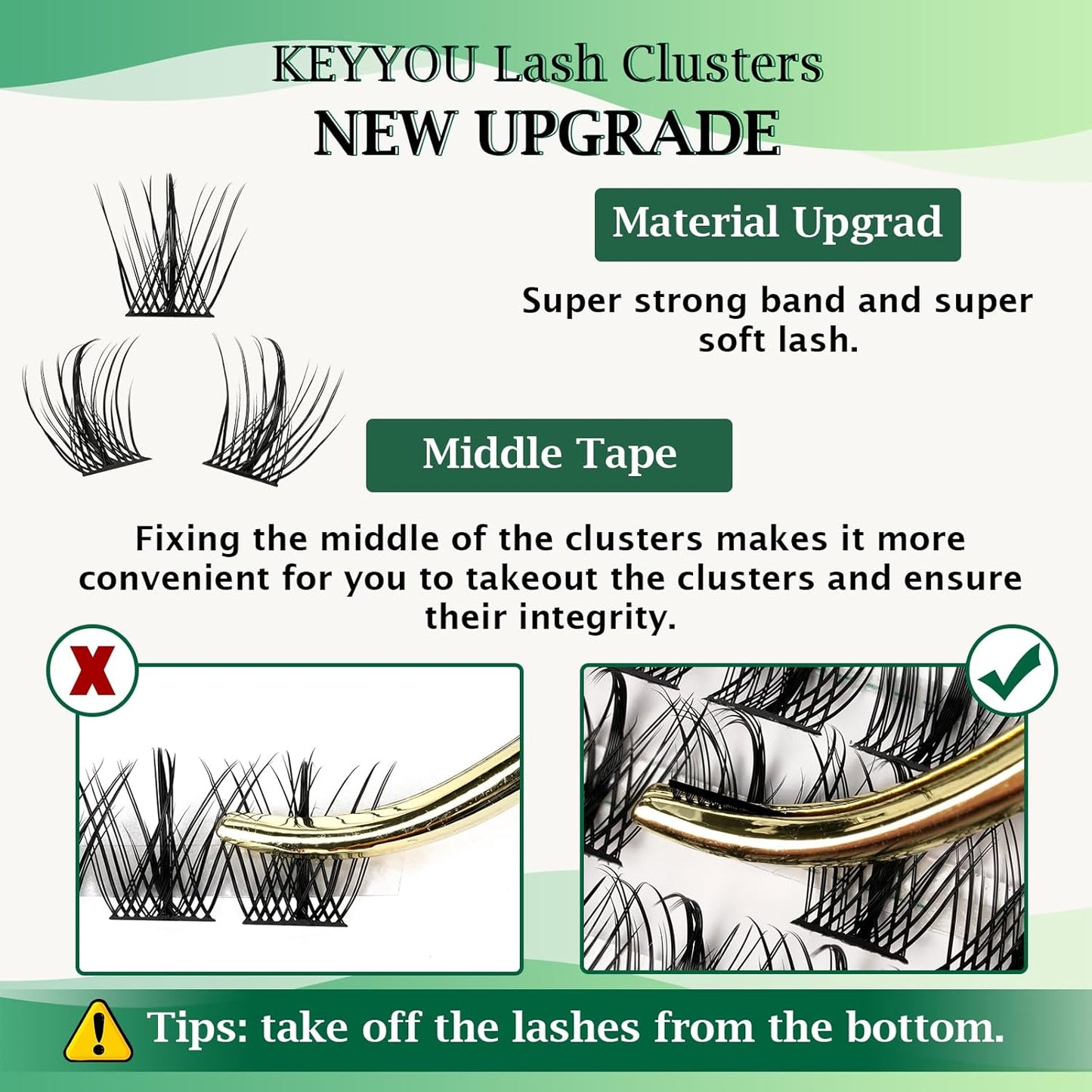 Lash Clusters,96 Pcs Cluster Lashes D Curl 16mm DIY Lash Extensions Eyelash Clusters,KEYYOU Volume Wispy Individual Lashes Soft&Comfortable Easy DIY at Home(Y09,D-16mm)