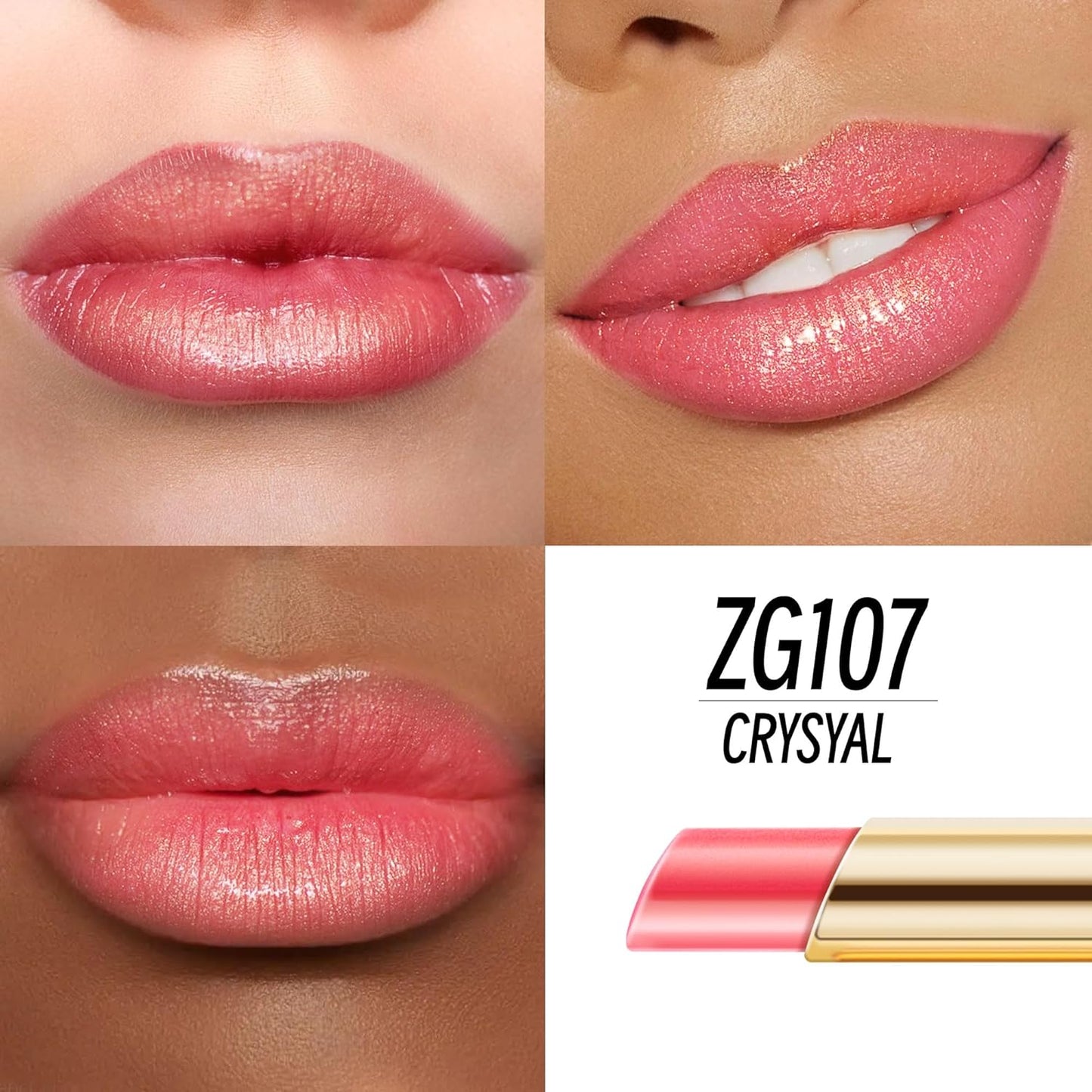 Peach Pink Lipstick Moisturizing for Women Shimmer Tinted Lip Balm Hydrating Nourishing Lip Gloss Vegan& Cruelty Free Lip Makeup, ZG107 Candy
