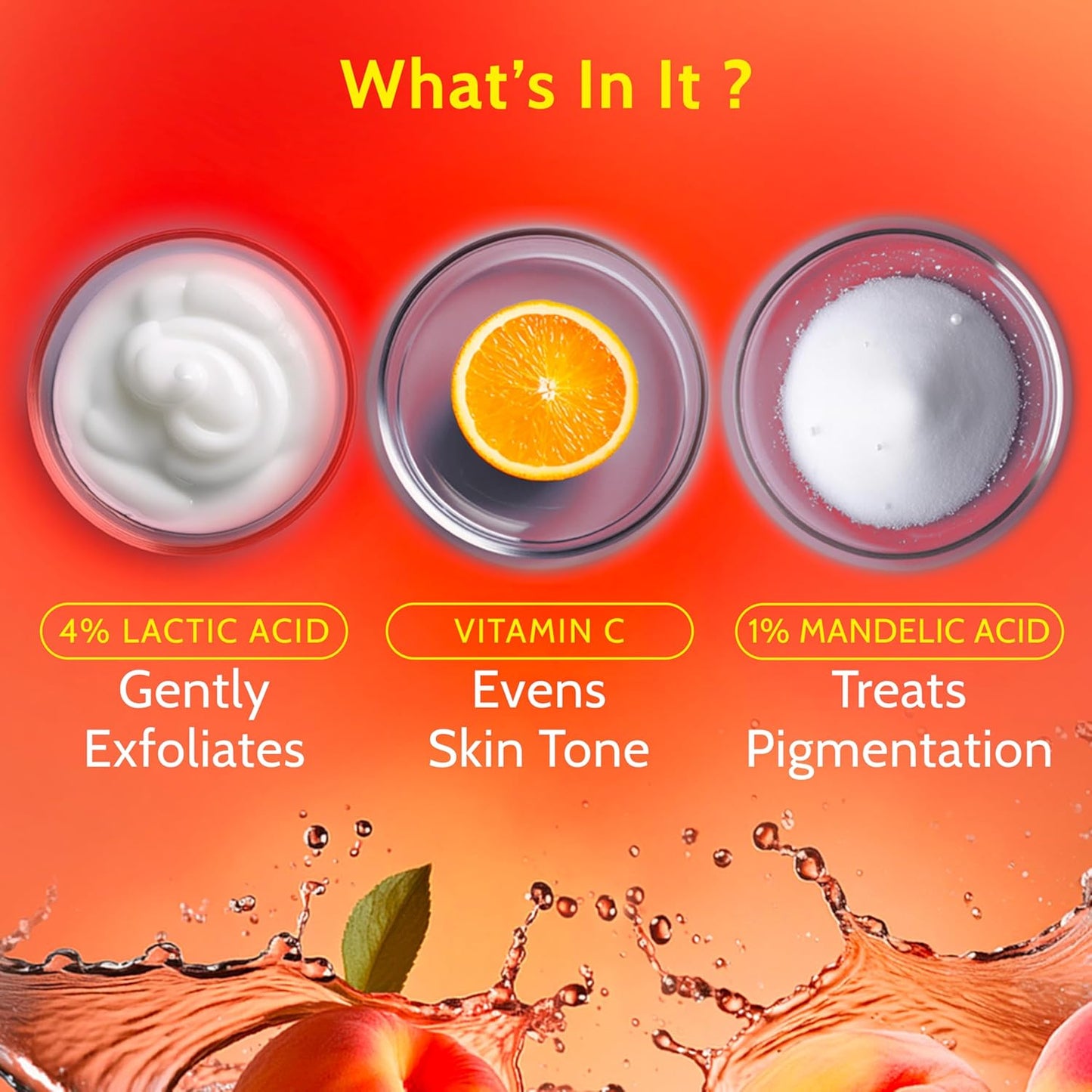 UnderArm Roll-On with 5% AHA| Lactic & Mandelic Acid|Prevents Odour, Brightens Skin & Exfoliates Underarm | For Sensitive Skin | Peach Fragrance | Alcohol & Aluminium Free | 1.35 fl oz