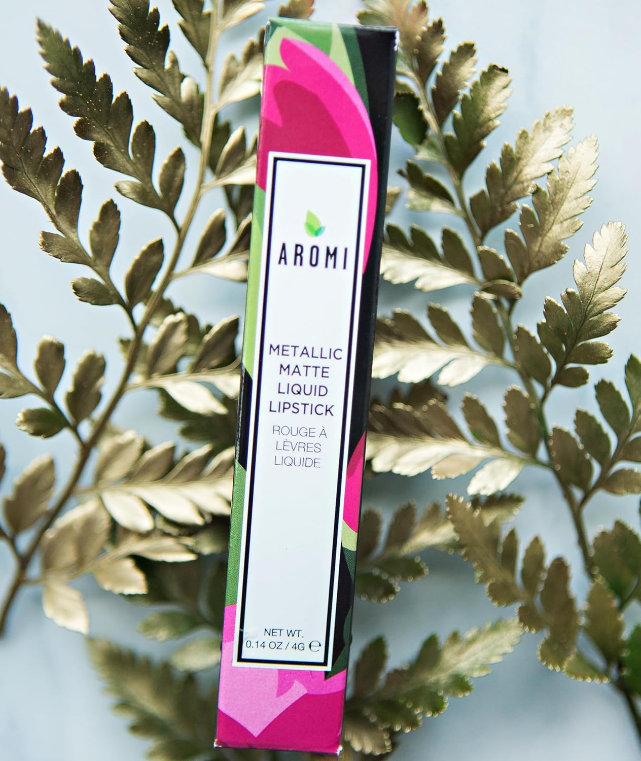 Aromi Berry Fuchsia Metallic Liquid Lipstick | Magenta Pink Lip Color with Shimmery Finish, Vegan, Cruelty-free, Long-Lasting, Smudge Proof (Opal Rose)