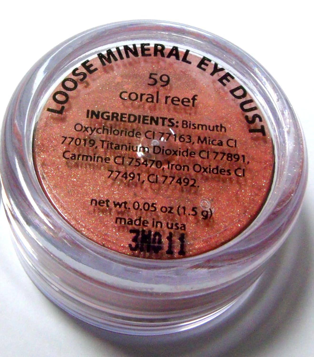 Coral Reef Dark Peach Pink Loose Eyeshadow Powder Pigment, Single Glitter Mineral Dust Jar Pot, Talc & Paraben Free, No Animal Testing & Cruelty Free
