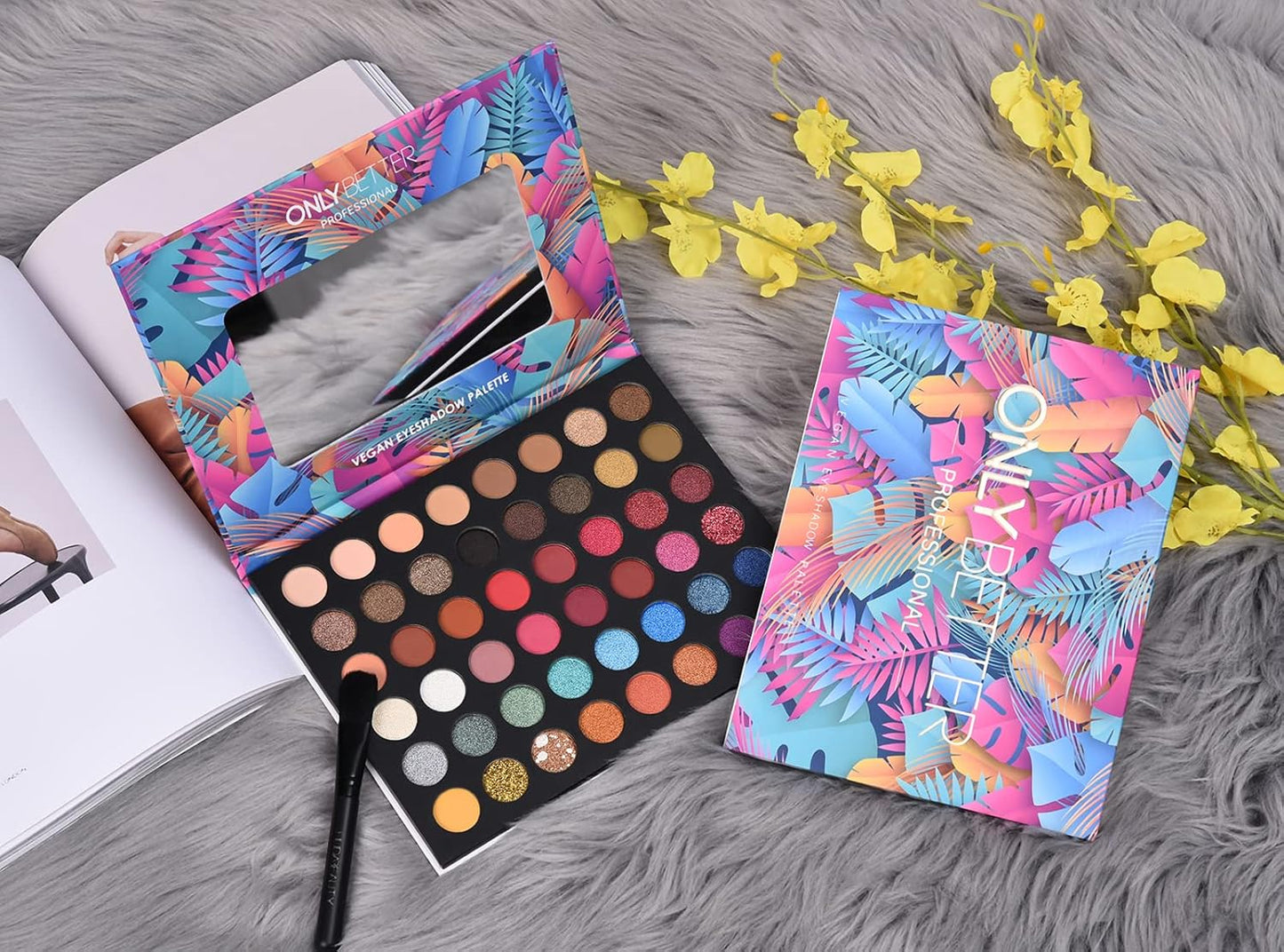 Eyeshadow Palette Glitter 48 Colors Bright Colorful Shimmer Eye Shadow Makeup Palette High Pigmented Metallic Color Eye Shadow Powder Easy To Blend Rainbow Sparkle Glitter Eyeshadow Pallet