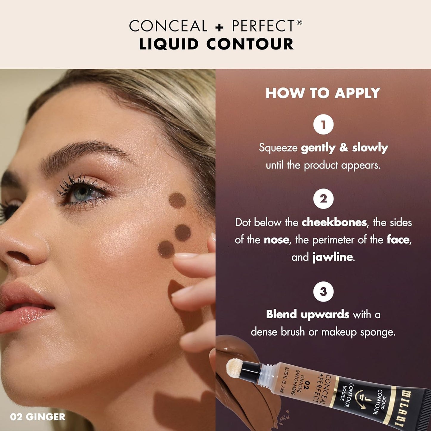 Milani Conceal + Perfect Liquid Contour for Added Definition, Face Lift Collection - Toffee