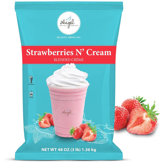 Strawberry Blended Crème Mix (Strawberries N' Cream) by Angel Specialty Products [3 LB]