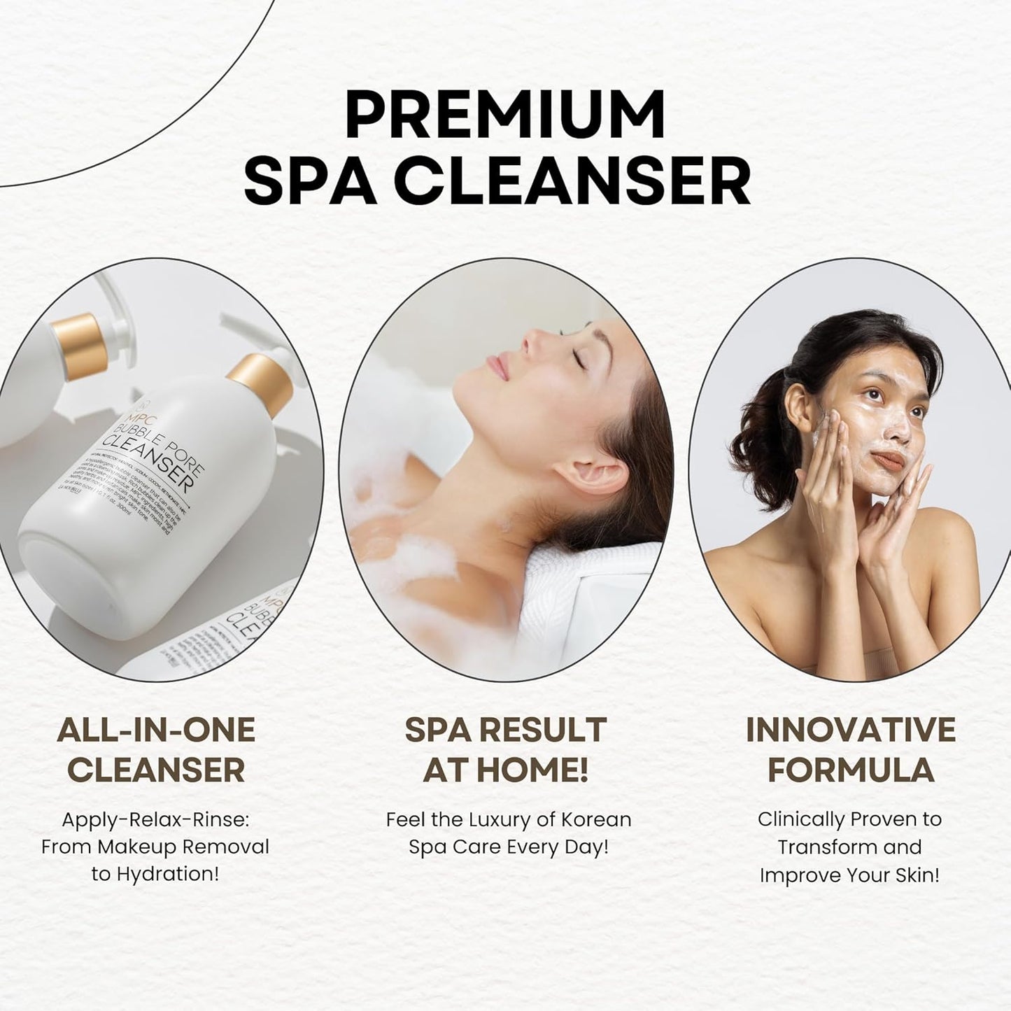 MPC Bubble Pore Cleanser, Korean Face Wash, Gentle Deep Pore Facial Cleanser with Caviar, Blackhead Makeup Remover, Pore Minimizer, Hydrating, Exfoliator, Oily, Dry Skin 10.1 fl oz