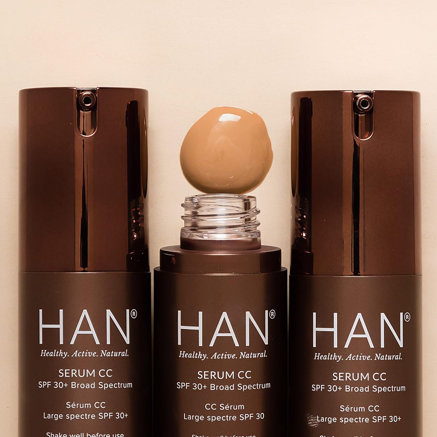HAN Skincare Cosmetics Serum CC with SPF 30 I Vegan I Cruelty-Free I Waterless (Shade 1.5)