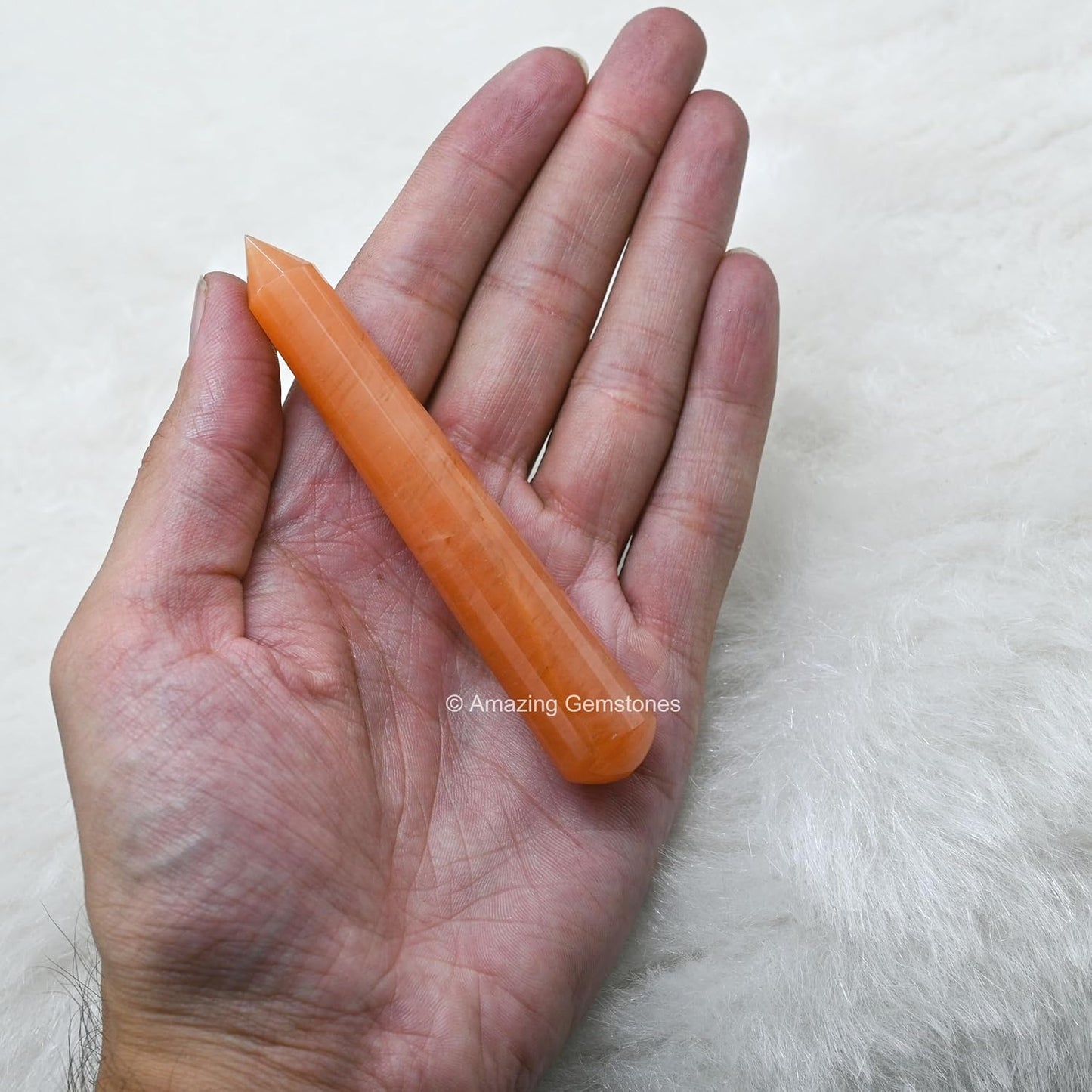 Amazing Gemstone Red Aventurine Crystal Wand Massage Stick - Pelvic Wand Gua Sha for Adults - Crystals and Healing Stones Massage Wands for Adults Gifts (Pointed)