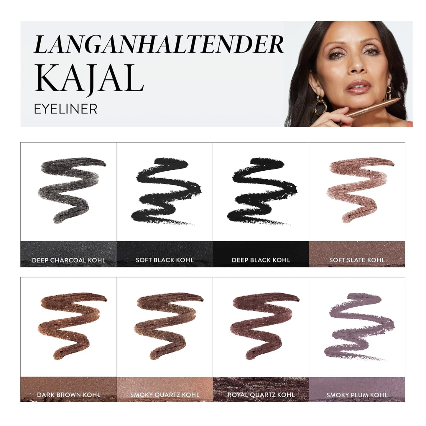 LAURA GELLER NEW YORK Kajal Longwear Kohl Eyeliner Pencil - Smoky Plum Kohl - Caffeine and Vitamin E - Smooth & Blendable Liner - Built-In Sharpener