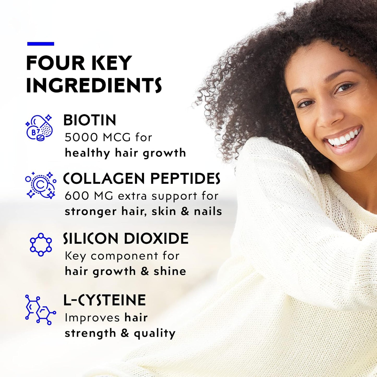 Elon R3 Extra Strength for Hair Growth - Supplements for Women to Grow Thicker, Fuller Hair, Advanced Formula with 5000 mcg Biotin Per Serving and Collagen, 60 Count (Pack of 2)