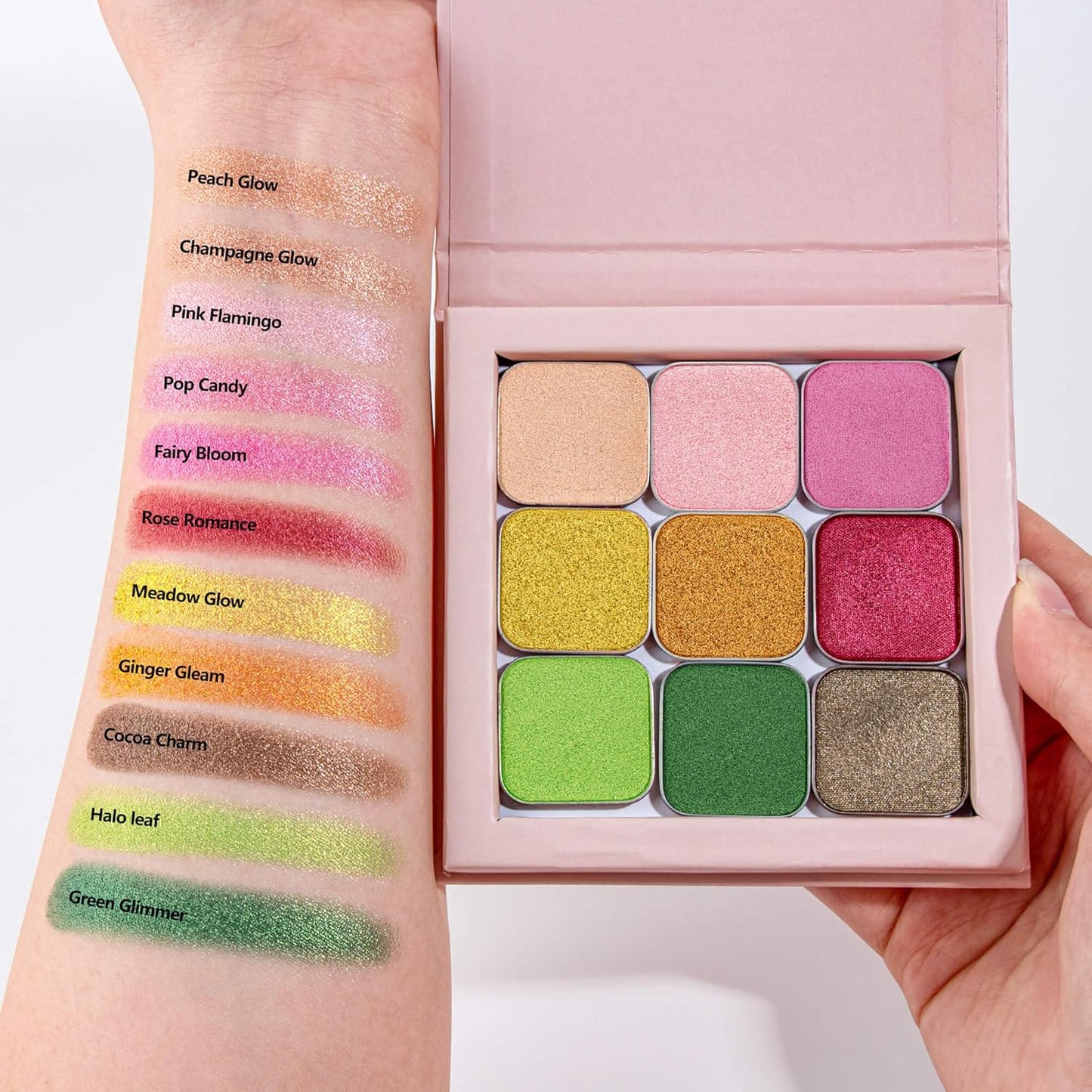 Magnetic single shimmer gold eyeshadow with metal pan, subtle shimmer orange eyeshadow refill pan, mini palette for empty magnetic palette (Ginger Gleam)