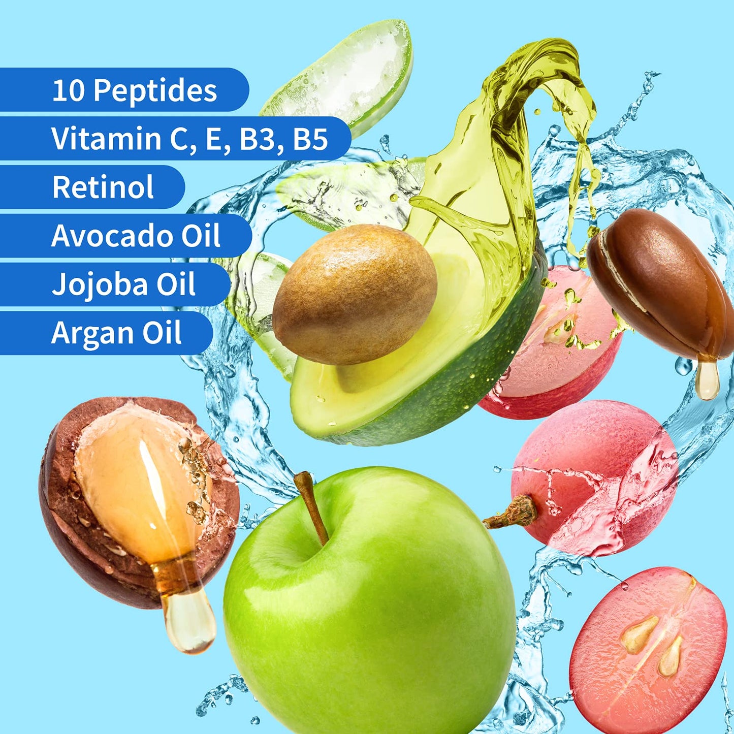 Ebanel Hyaluronic Acid Serum for Face with Peptides, Deep Hydrating Anti Aging Serum, Visibly Plump, Firm & Smooth Skin, Reduce Redness with Vitamin C, E and B5, Niacinamide, Aloe, Jojoba Oil, MSM