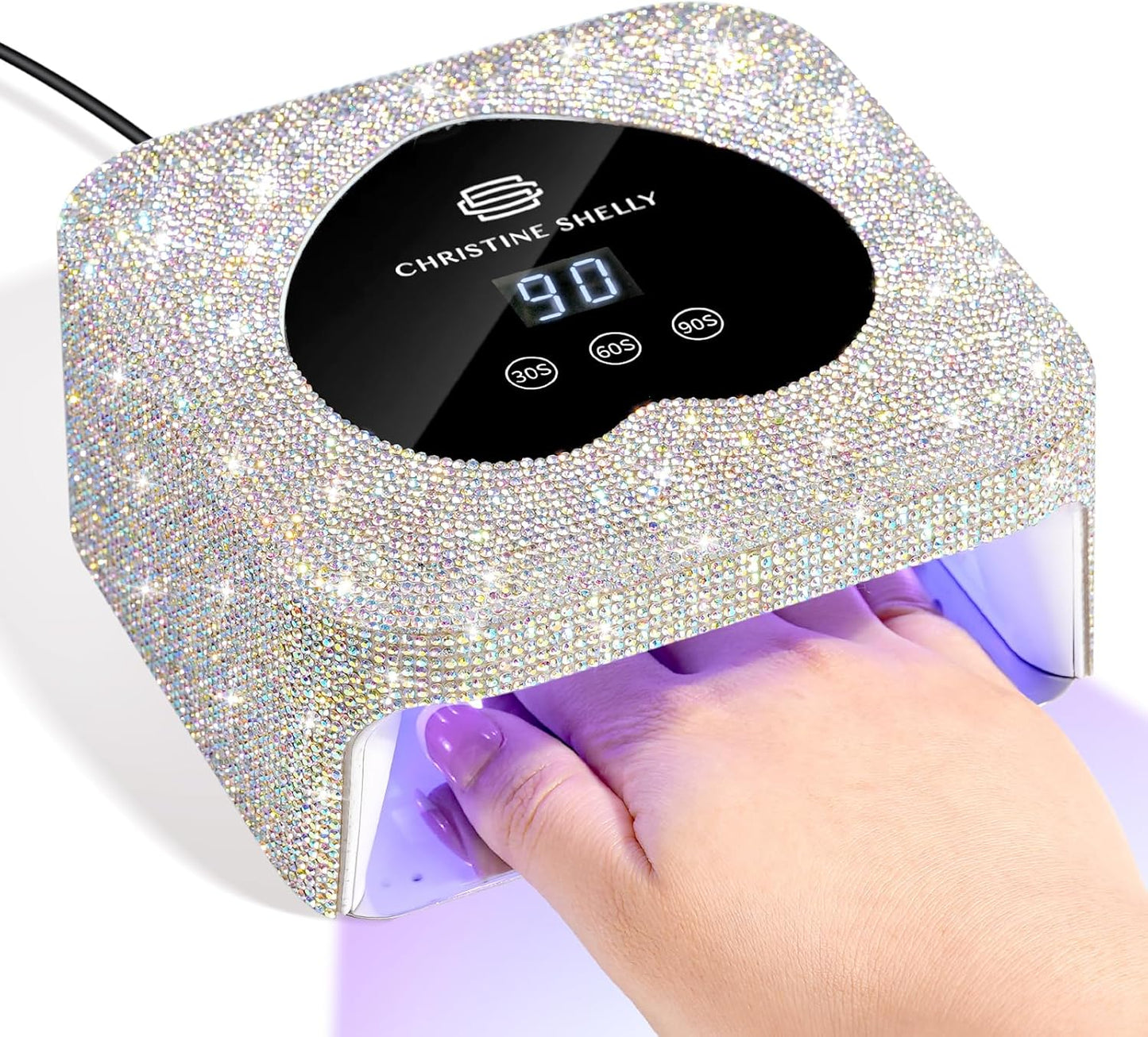 UV Nail Lamp, CHRISTINE SHELLY UV Light for Gel Nails, 48W Plug-in Mini Diamond Nail Lamp Nail Dryer with Touch Control Auto Sensor and 3 Timer Settings Nail Light Curing Lamp, Home Salon