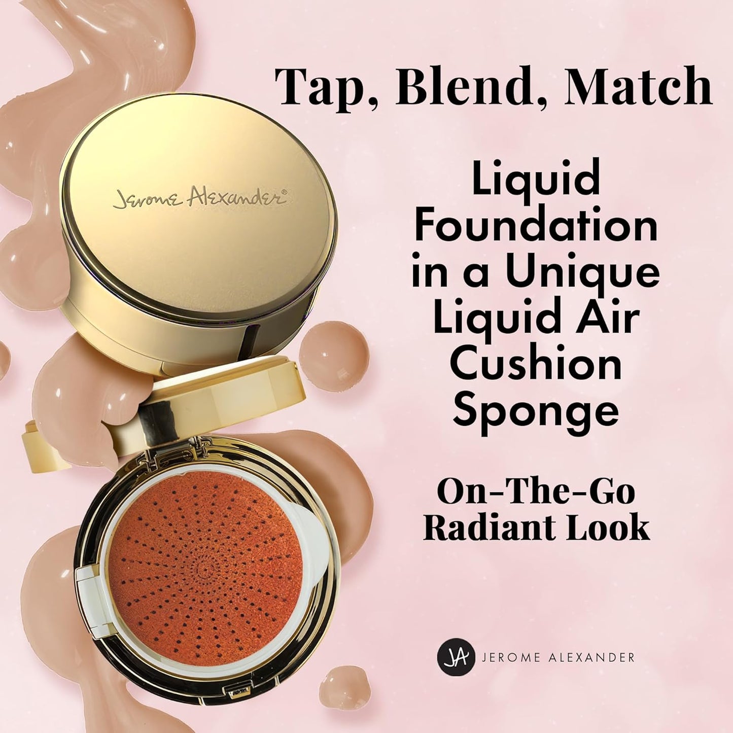 MagicMinerals AirCushion Foundation & Liquid Silk Primer by Jerome Alexander, Makeup with Skincare Active Ingredients, Full Buildable Coverage (Dark)