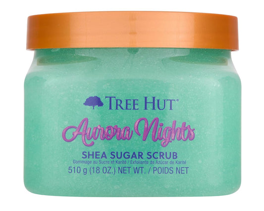 Tree Hut Aurora Nights Shea Sugar Scrub | Exfoliating Body Scrub Removes Dead, Dry Skin for a Soft & Hydrated Feel | Nourishing Essential Body Care | 18 fl oz.