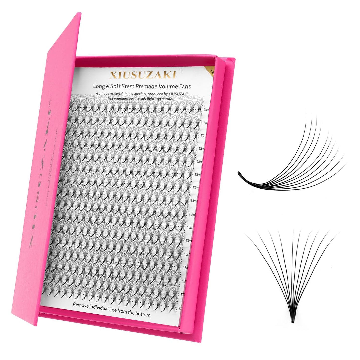 Premade Fans Eyelash Extensions 10D Volume Lash Extensions 0.07 Thickness Eyelash Extension D Curl Premade Lash Fans 14mm Fluffy Soft Handmade Lash Fan(10D-0.07-D,14mm)