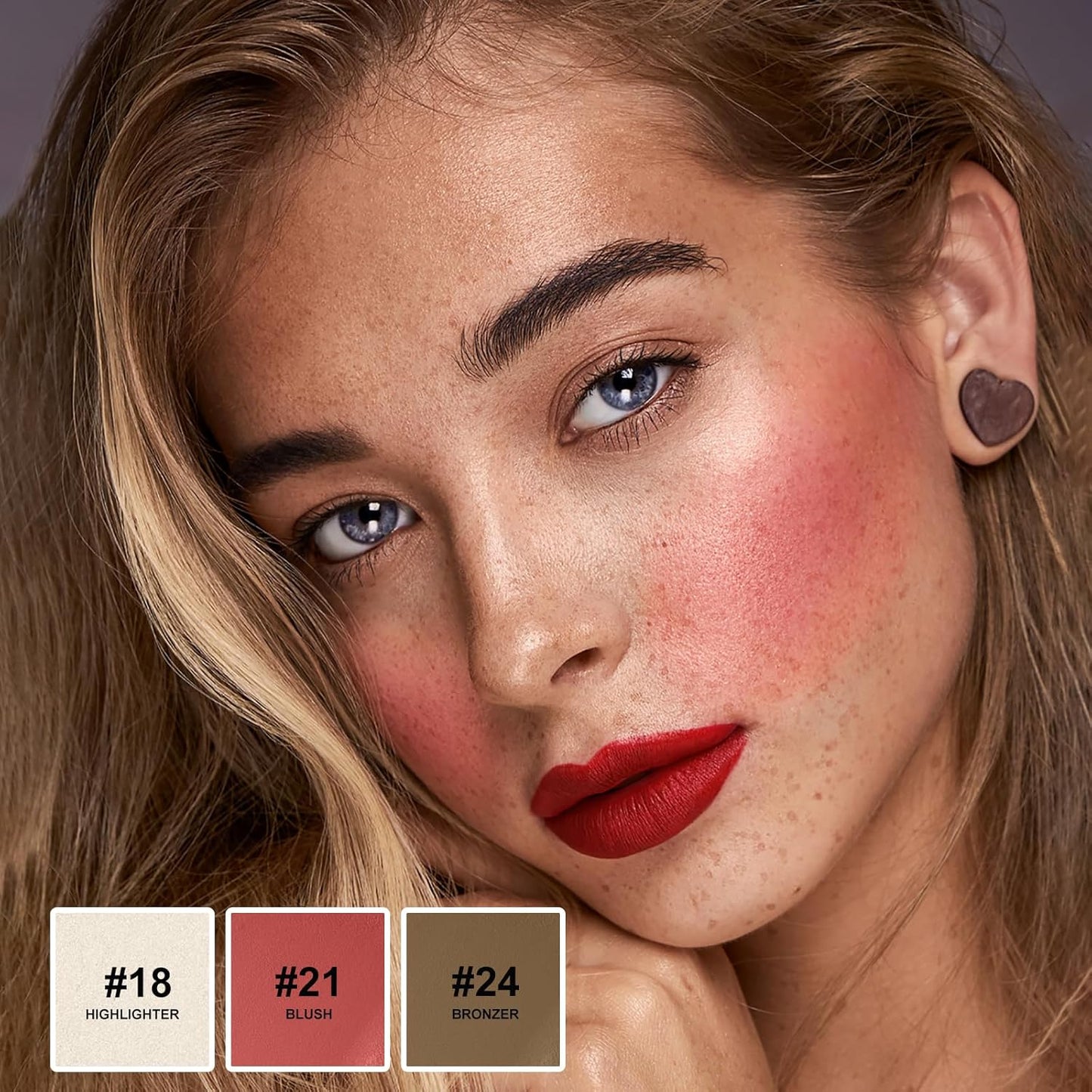 Lezero 3Pcs Contour Stick Makeup Kit, Shades with Highlighter, Blush and Bronzer Stick for Sculpt the Face and All Skin Type, Long Lasting, Smooth, Dewy & Matte Finish, MEDIUM TAN