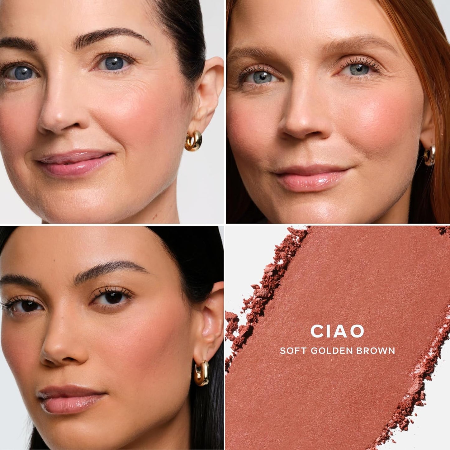 Saie SuperSuede Baked Blush - Talc-Free Powder Blush for All Day Wear - Enriched with Plant-Derived Squalane + Glycerin to Help Moisturize Dry Skin - Ciao (0.1 Ounce)