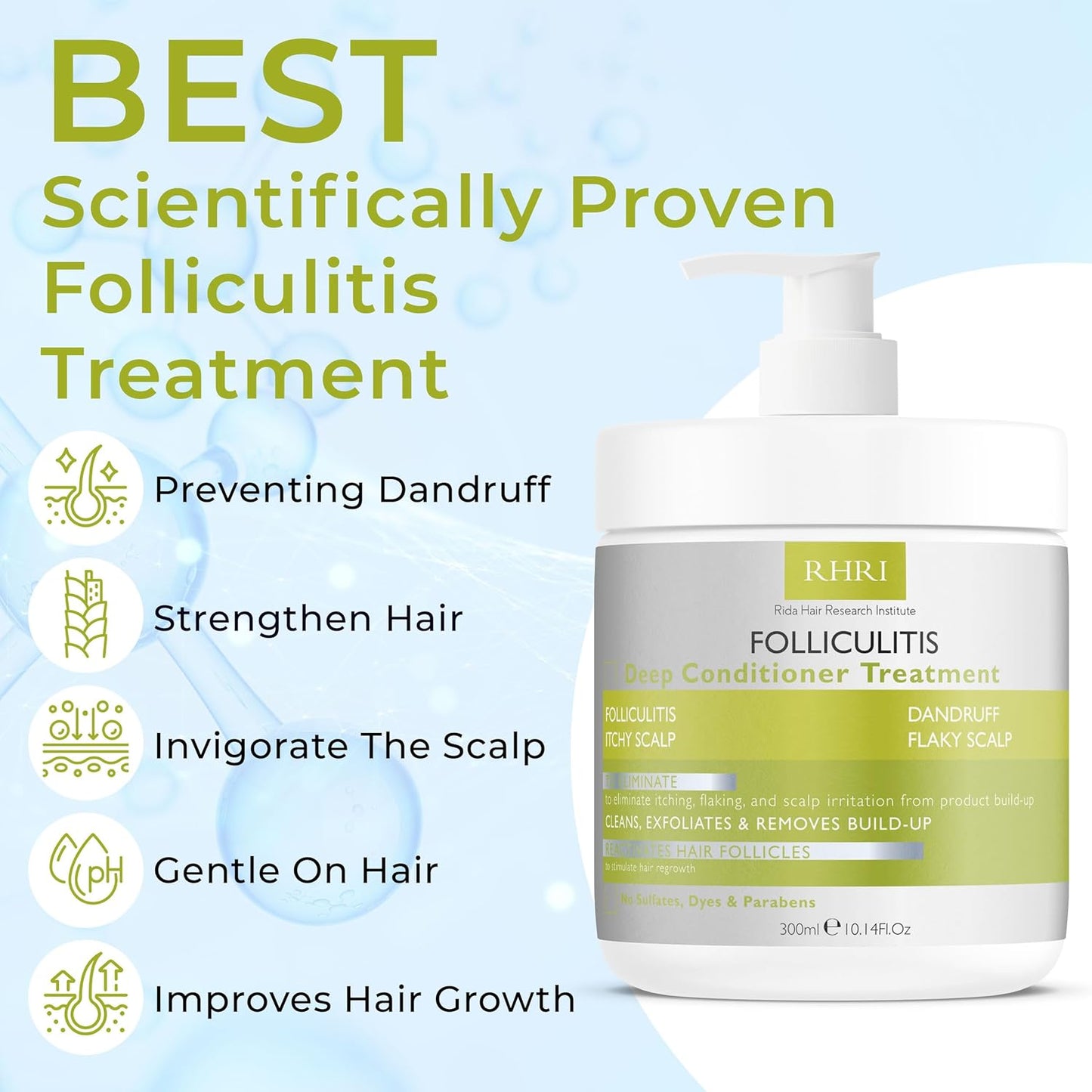 Folliculitis Deep Conditioner | Effective Scalp Treatment for Seborrheic Dermatitis, Psoriasis, Dry Itchy Scalp, Dandruff Treatment | Nourishes Oily Hair and Promotes Healthy, Hydrated Hair Treatment