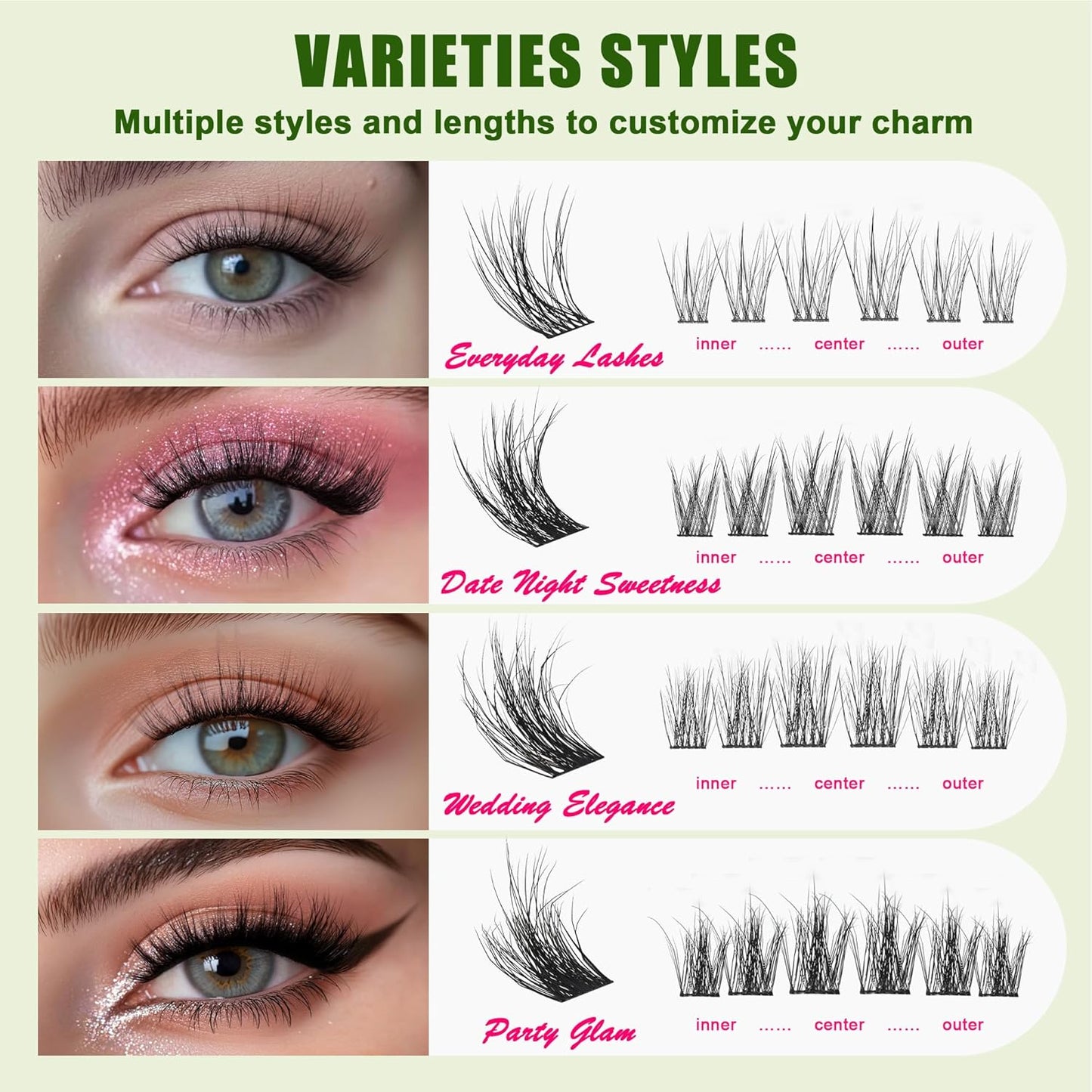 Lash Clusters Kit - 0.05mm Lash Clusters Natural & Fluffy Lash Extension Kit 432Pcs Biodegradable Eyelash Clusters with Bond Seal Starter Kit, Cruelty Free Eyelashes Lightweight Reusable