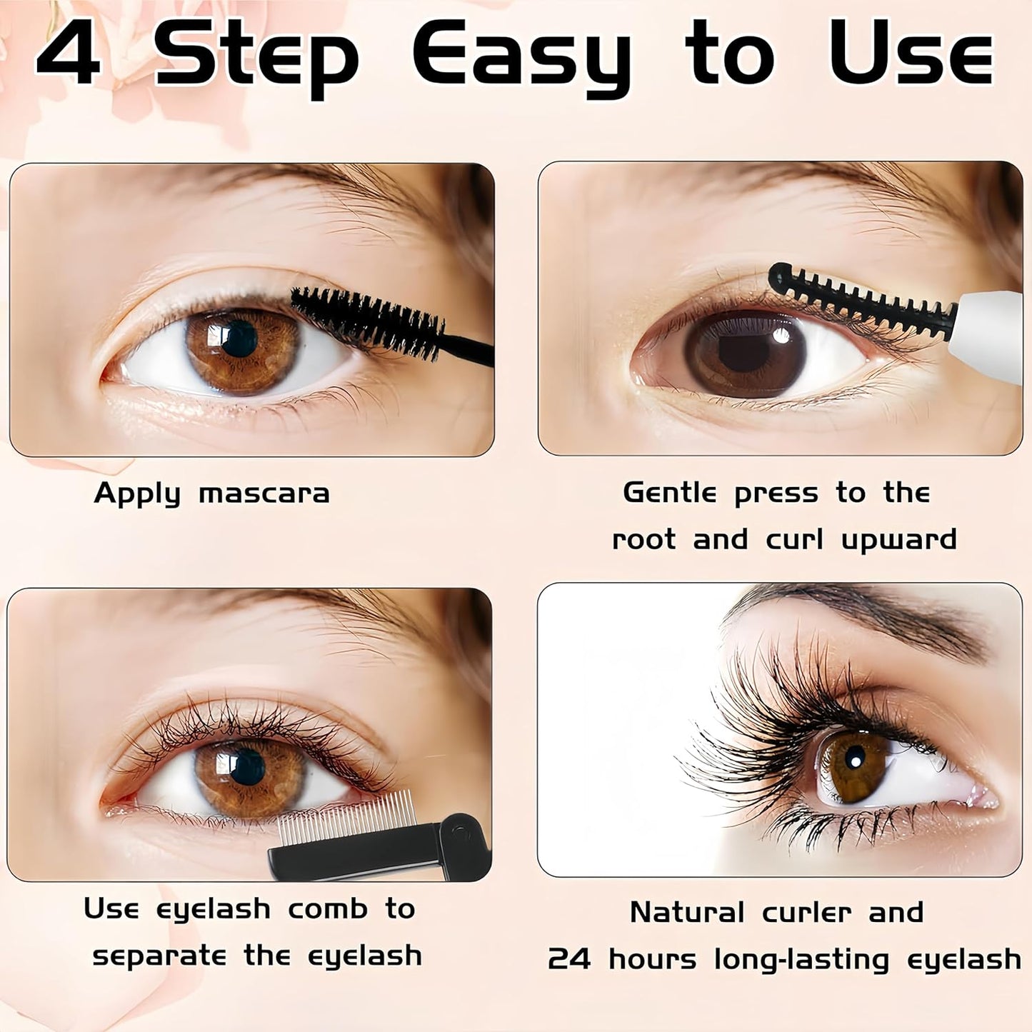 Heated Eyelash Curler with Led Display Electric Eye lash Curler 3 Temp Settings for Makeup Tools for Achieving A Natural Curl and Long Lasting Eyelashes, Designed for Women, Pink