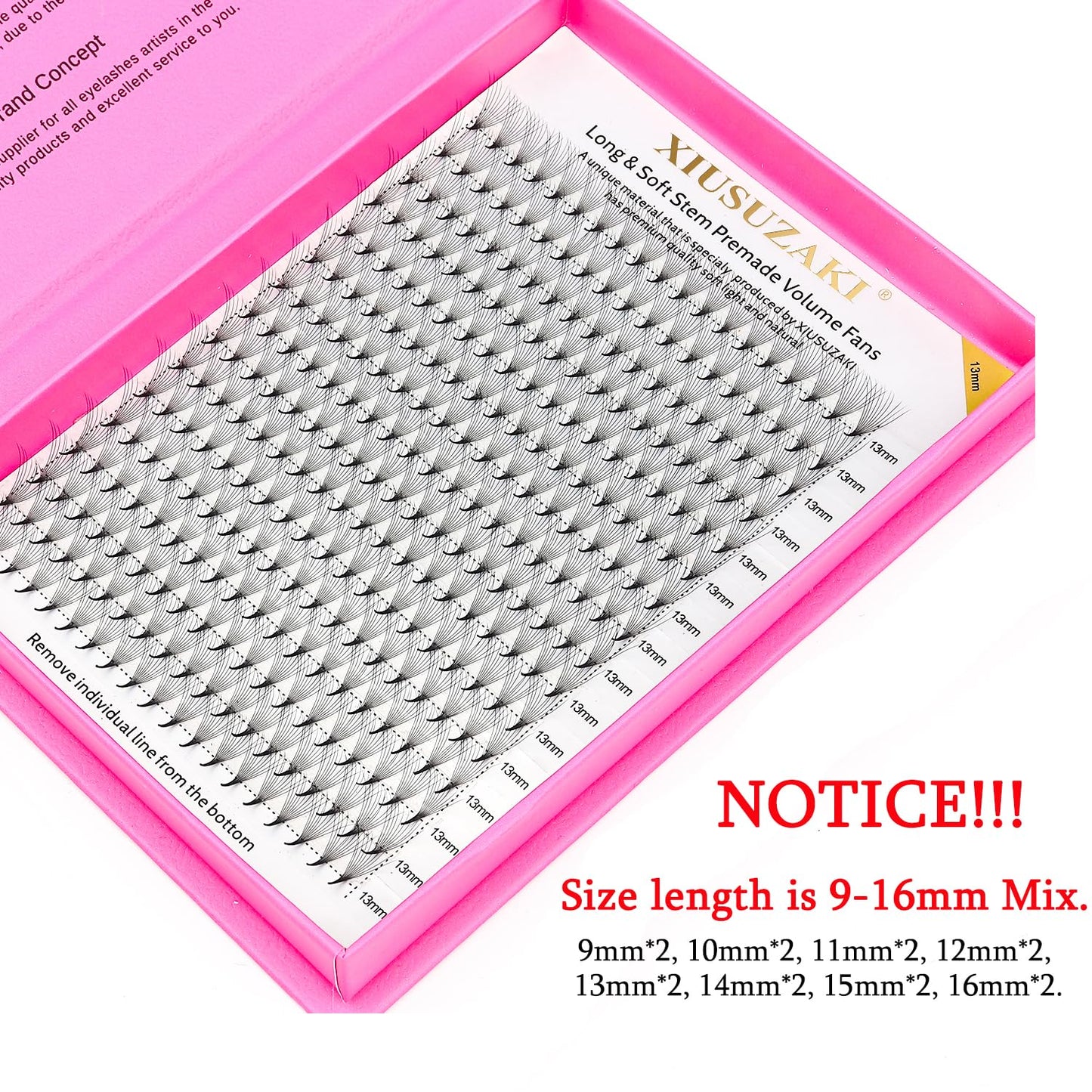 Premade Fans Eyelash Extensions 8D Volume Lash Extensions 0.07 Thickness Eyelash Extension D Curl Premade Lash Fans Mix 9-16mm Fluffy Soft Handmade Lash Fan Eyelashes(8D-0.07-D,9-16mm)