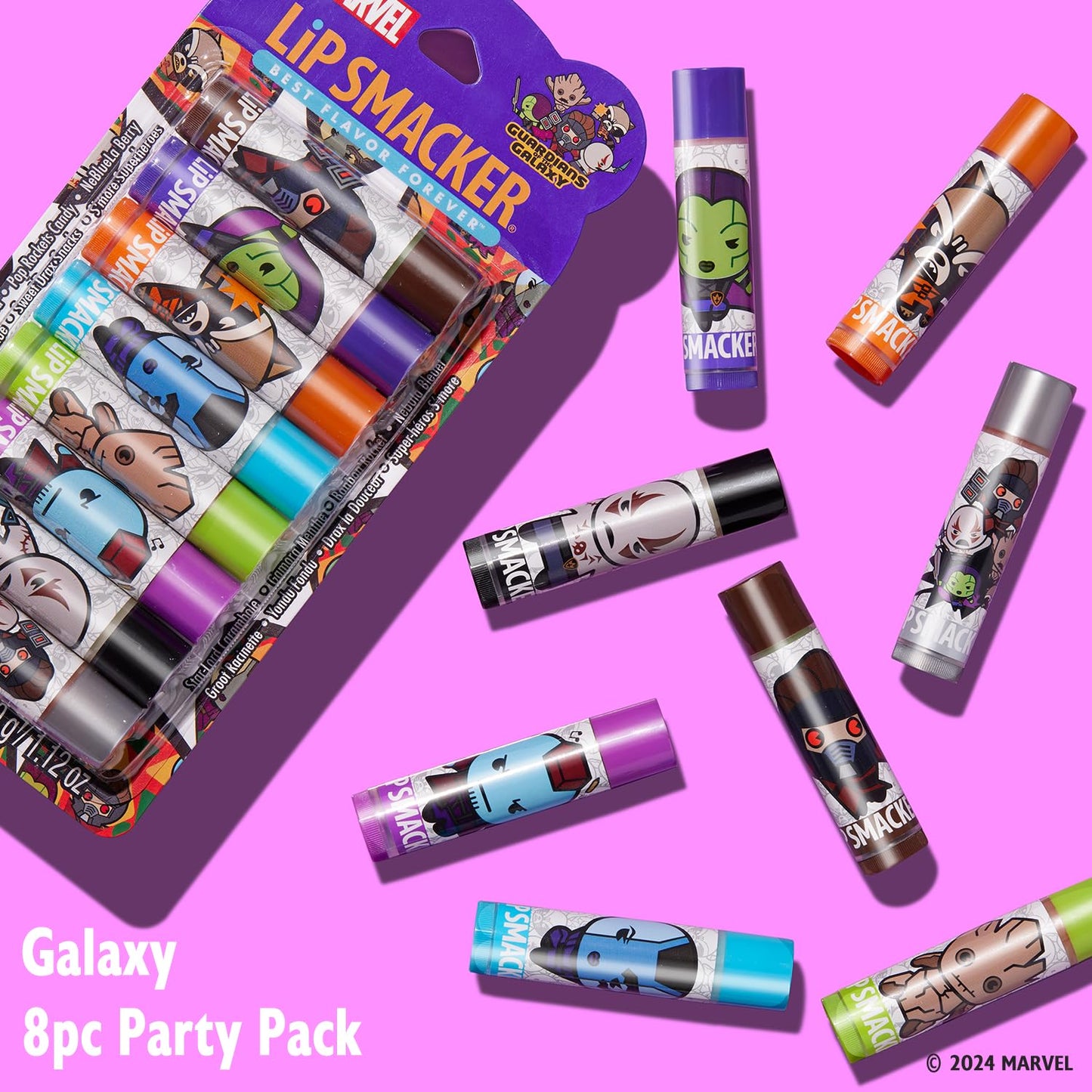 Lip Smacker Marvel Guardians of the Galaxy Party Pack - Hydrating Lip Balm, Hydrating & Protecting - Cruelty-Free