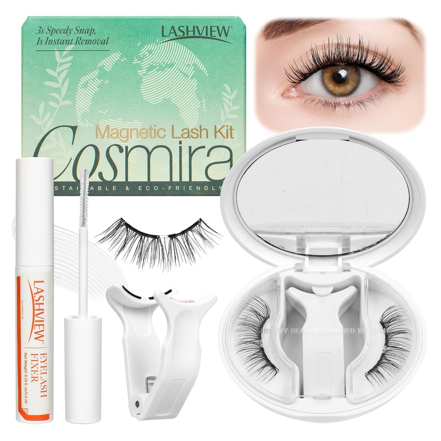 LASHVIEW Upgrade Soft Magnetic Eyelashes with Applicator, Reusable Soft Magnetic Lashes Natural Look, No Glue Needed,Comfort& Convenient Portable All-in-One Box (L14)
