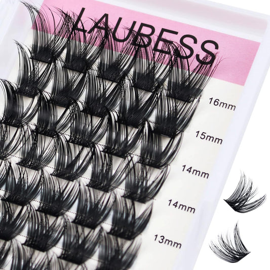 Cluster Lashes Mixed Length Individual Lashes D Curl Lash Clusters Volume Eyelash Clusters DIY Lash Extension Kit Fluffy Cluster Eyelash Extensions (02-0.07D, 9-16mm)