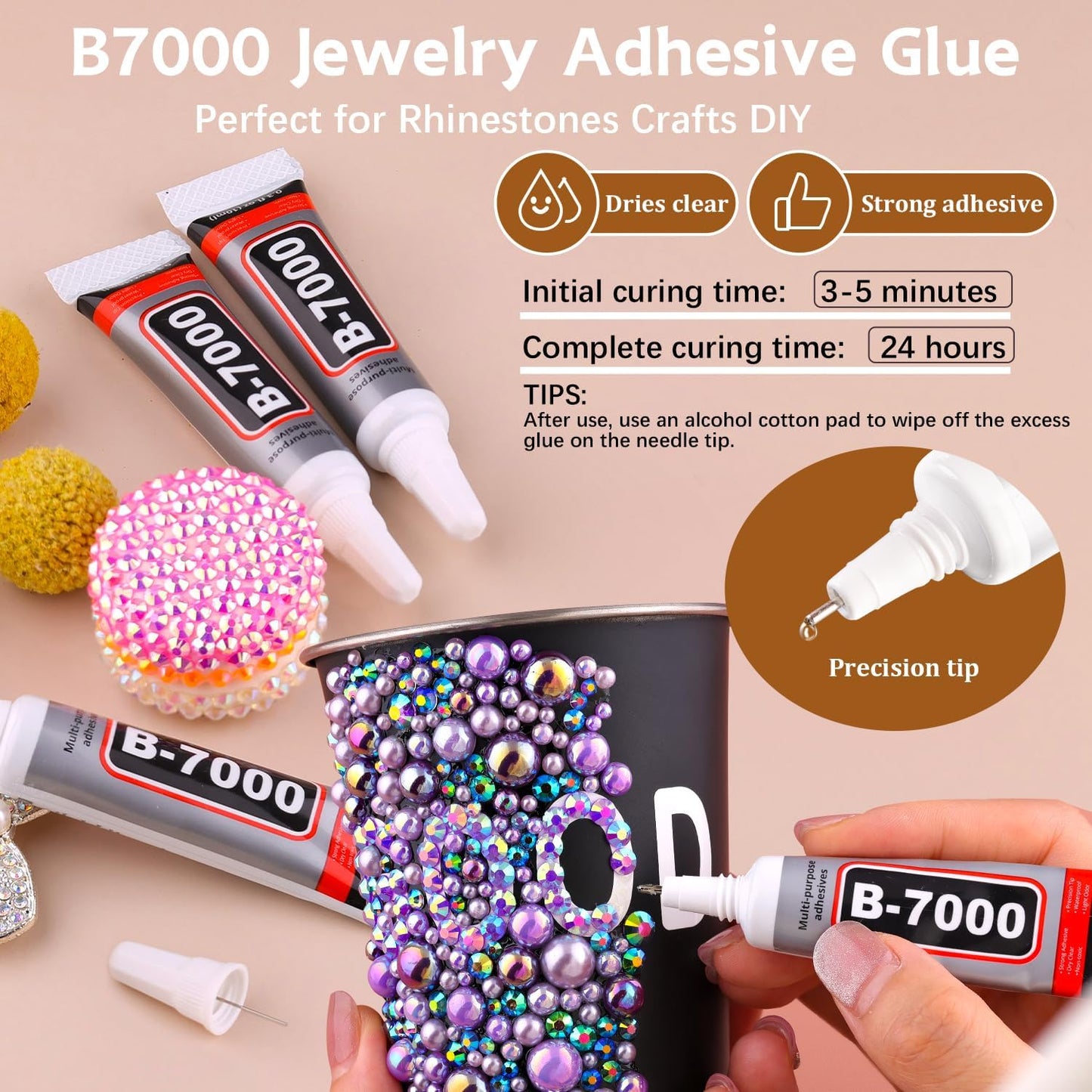 9000PCS Flatback Pearls and Rhinestones for Crafting, Red White Black 3-10mm Resin Rhinestones and Half Pearls for Bedazzling, Nail Art and Dec with 3pcs B7000 Jewelry Glue, Tweezer and Pickup Pencil