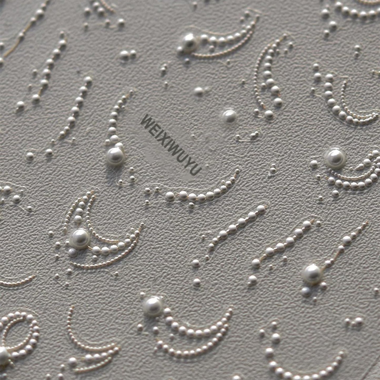 White French Tips Pearls Nail Art Stickers 5D Embossed Romantic Nail Stickers Line Nail Decals Design Nail Accessories for Women Valentine's Day Nail Art Decoration