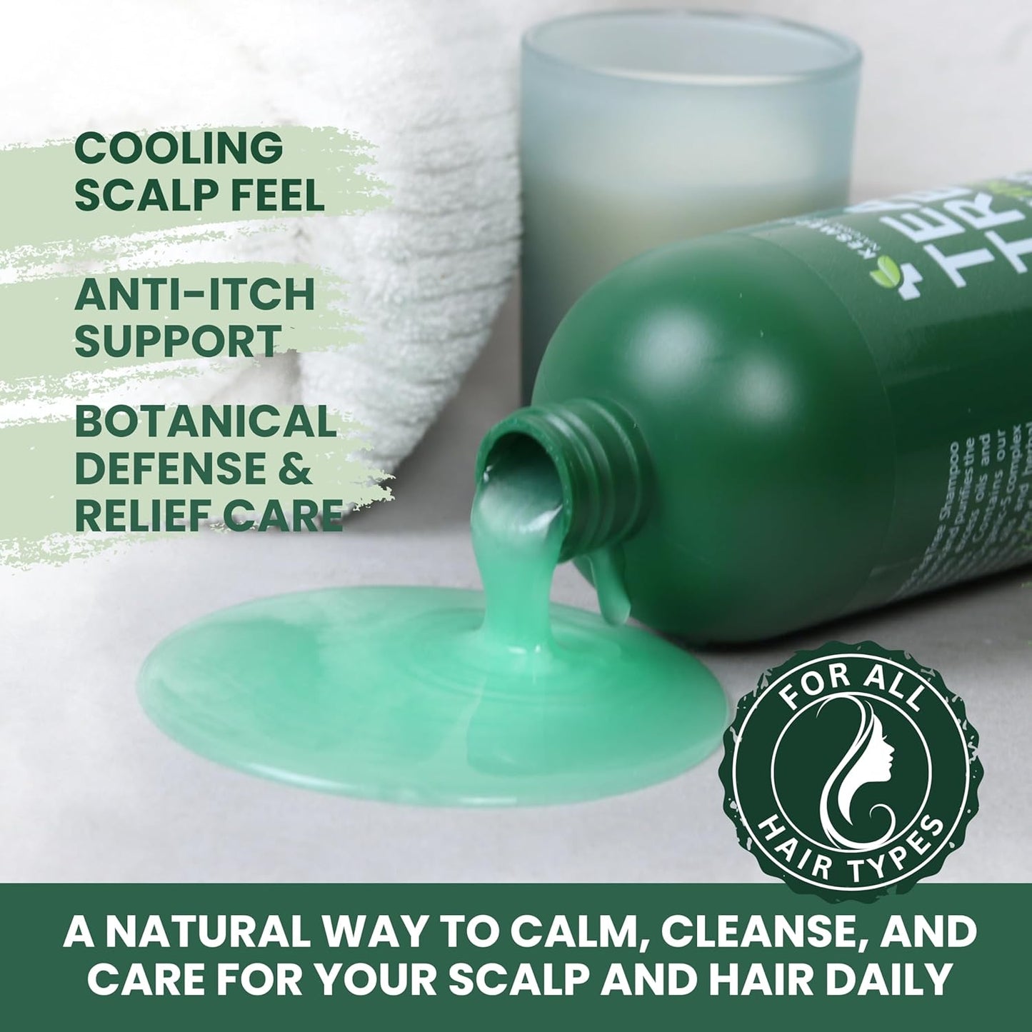 Tea Tree Lavender Shampoo with Mint & Rosemary, Cleanses, Cools & Soothes Dry, Itchy Scalp, Sulfate & Paraben-Free, For All Hair Types 16 fl oz