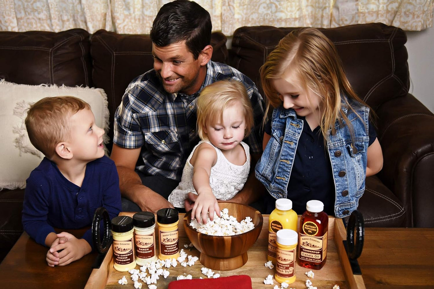 Amish Country Popcorn | 4 Pack Seasoning Bundle | Buffalo, Garlic Parmesan, Jalepeno Cheddar, Dill Pickle | Old Fashioned, Non-GMO and Gluten Free