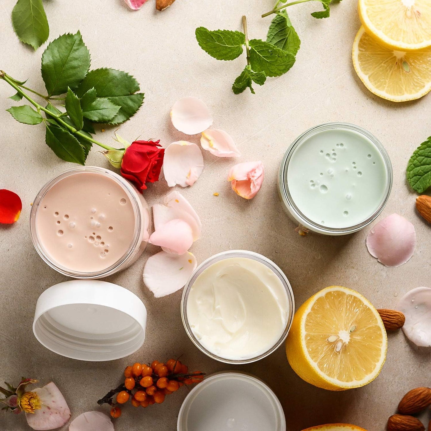 SATINIOR 24 Pieces Empty Clear Plastic Jars with Lids Round Storage Containers Wide-Mouth for Beauty Product Cosmetic Cream Lotion Liquid Butter Craft and Food (White Lid, 2 oz)