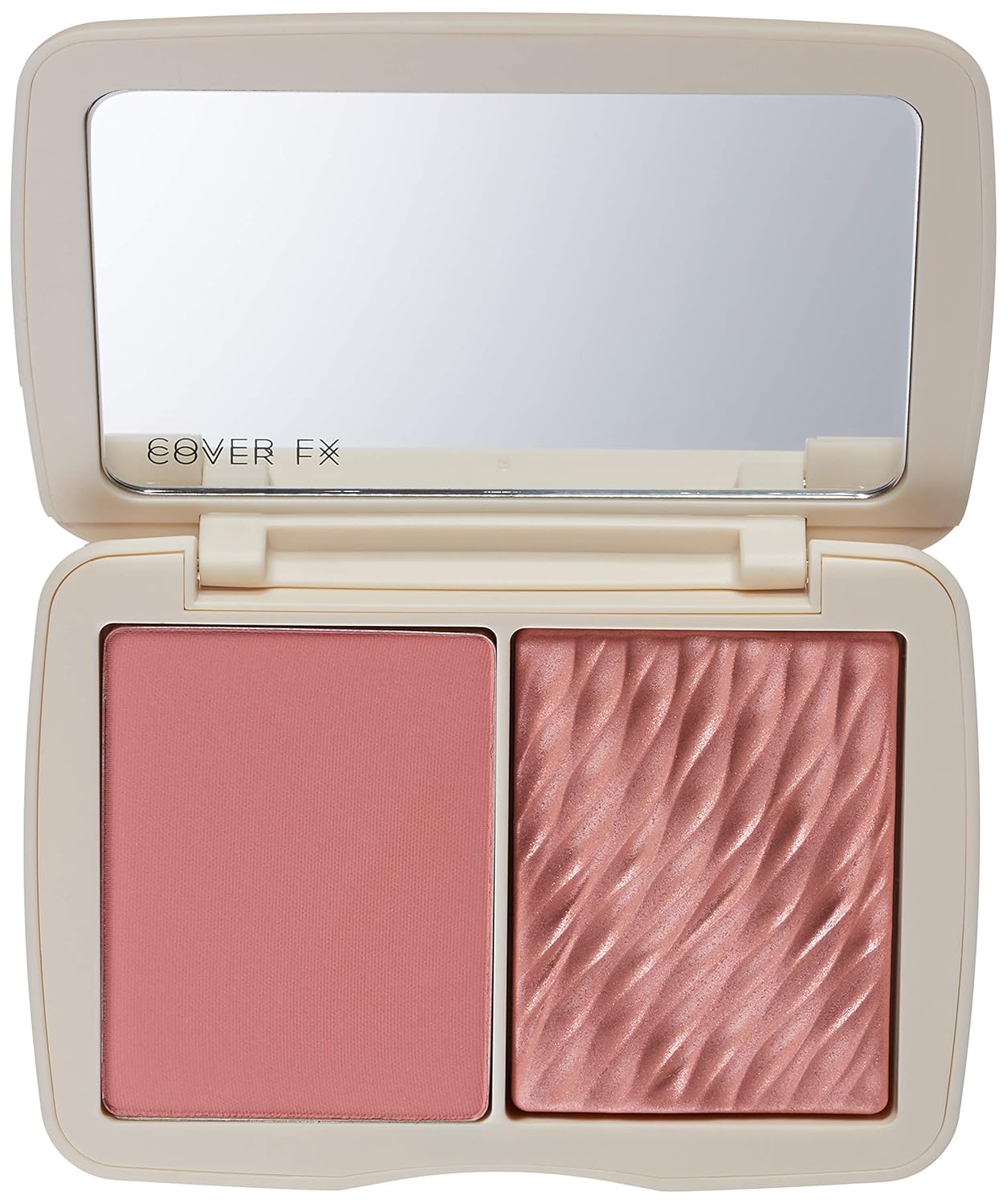 COVER FX Monochromatic Powder Blush Duo - Mojave Mauve: Dusty Rose - Matte + Shimmer Finish - Create Custom, High Impact Color