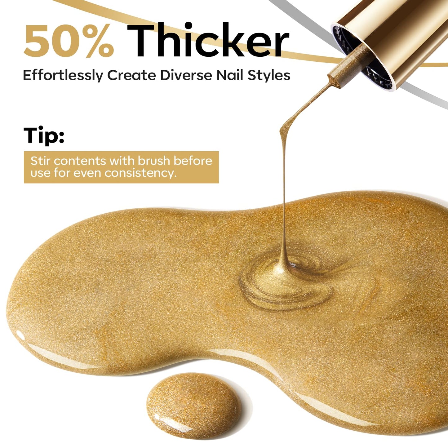 modelones Metallic Gold Silver Gel Liner Nail Polish 2 Pcs Chrome Mirror 3D Effect Nail Art Polish Bronze Thin Brush For Swirl Soak Off French Tip DIY Salon Nail Glue Manicure Gift For Women Girls