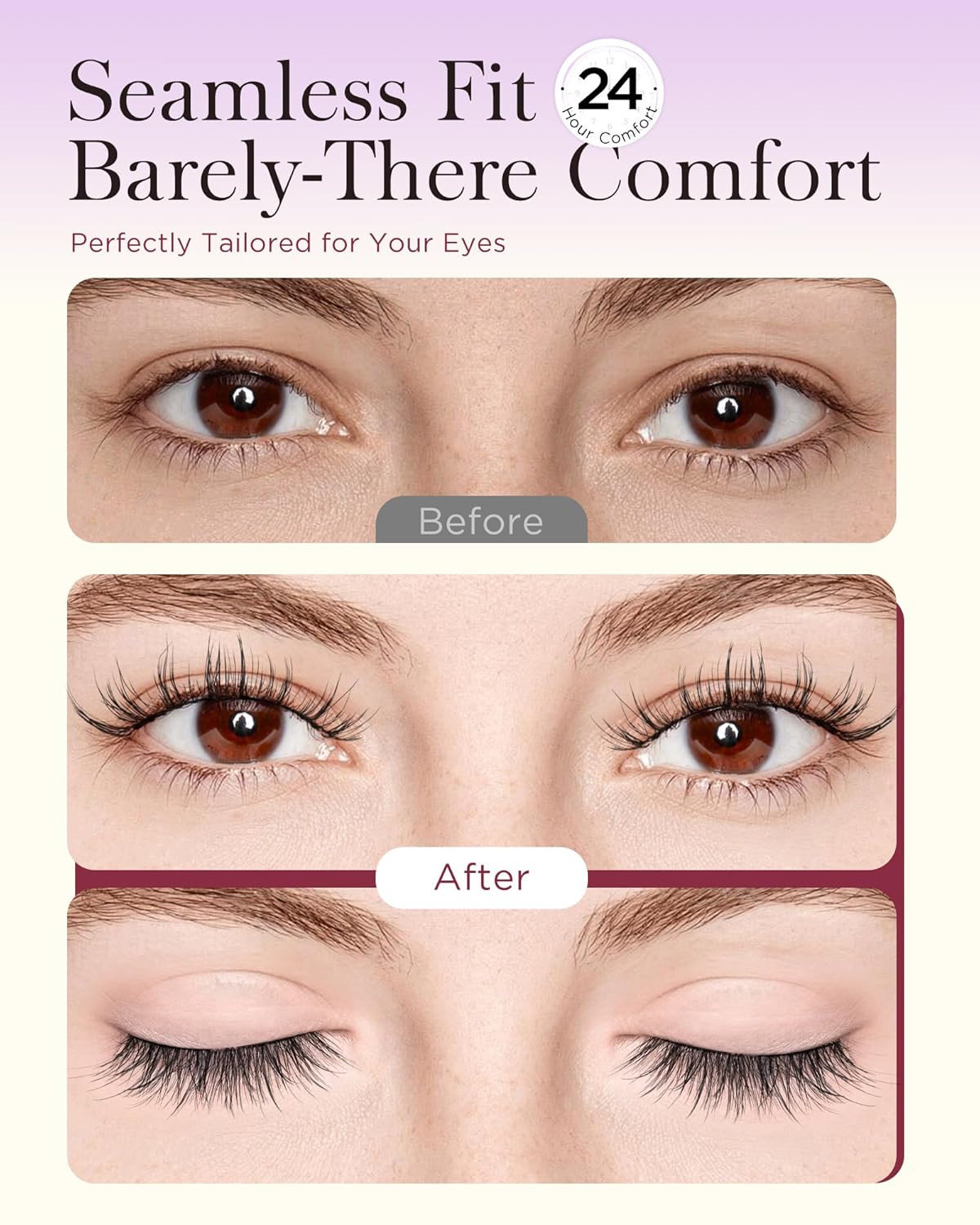 BEYELIAN Magnetic Eyelashes with Applicator, Soft Magnetic Lashes Natural Look Comfortable & Secure Fit Easy to Apply Reusable (1 Pairs, CS01)