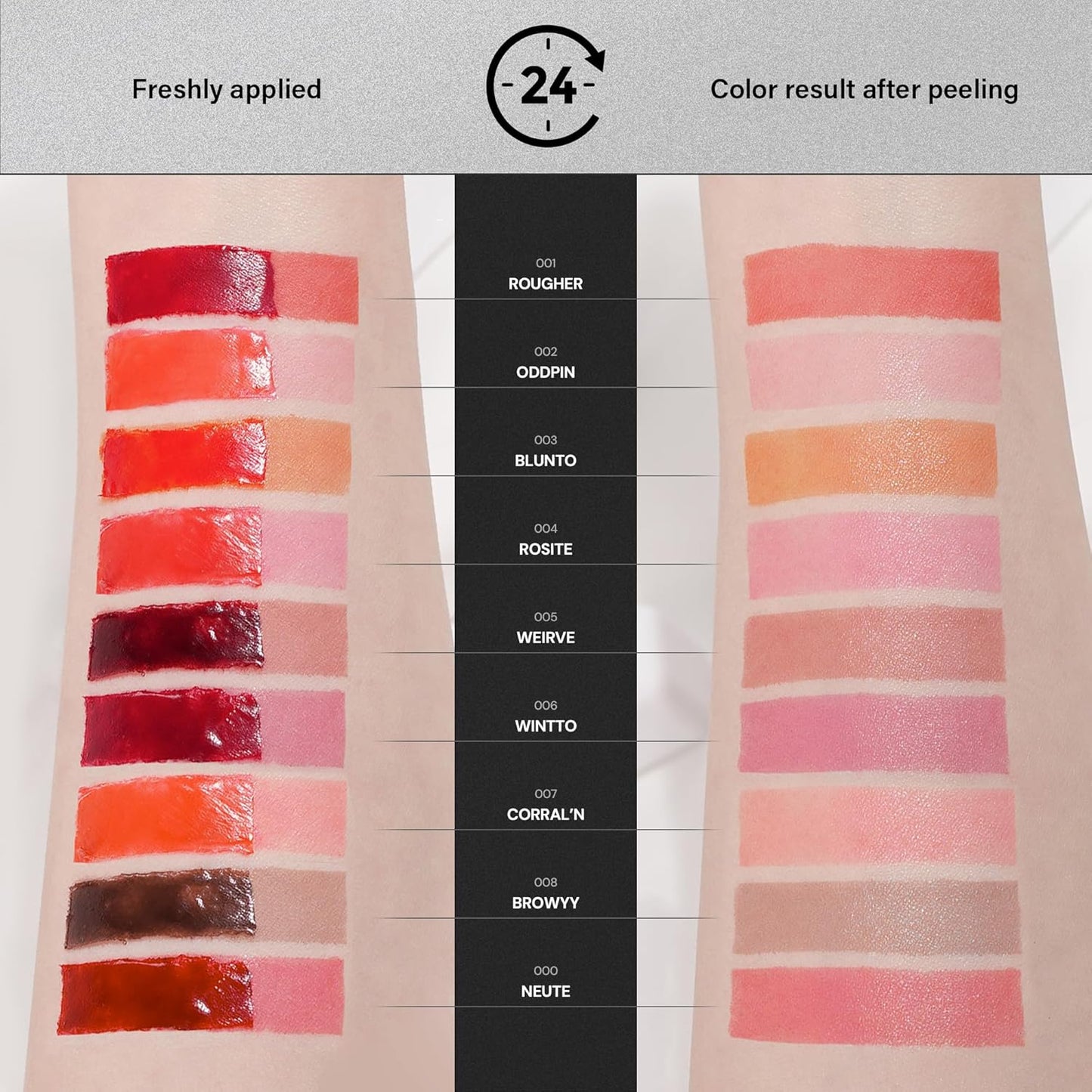 Liptique Korean Lip Stain Peel Off - 24 Hour Long Lasting Lip Tattoo, Waterproof & Transfer Proof, Nourishing & Hydrating Lip Tint for Women, Instant Plumping Lip Tints Peel Off (003 BLUNTO)