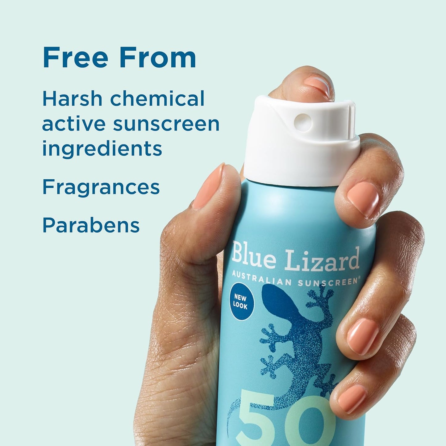 Blue Lizard Sensitive Mineral SPF 50 Spray, Dermatologist-Recommended Brand, Broad-Spectrum UVA/UVB Protection, Water-Resistant, Zinc Oxide Formula, 5 oz